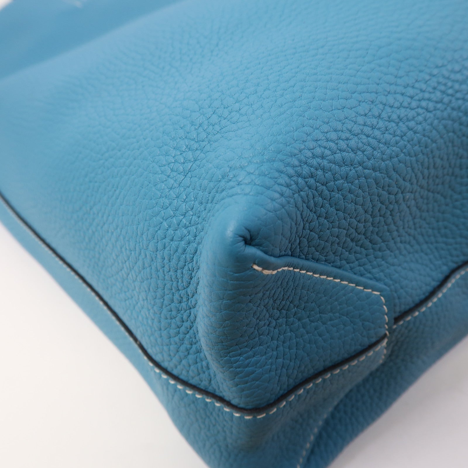 HERMES Clemence皮革Double Sens肩背袋藍色