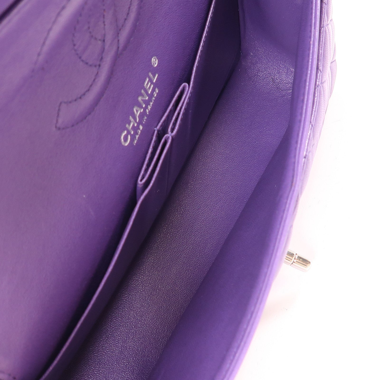 CHANEL 牛皮皮革Classic 25銀扣鏈帶肩背袋