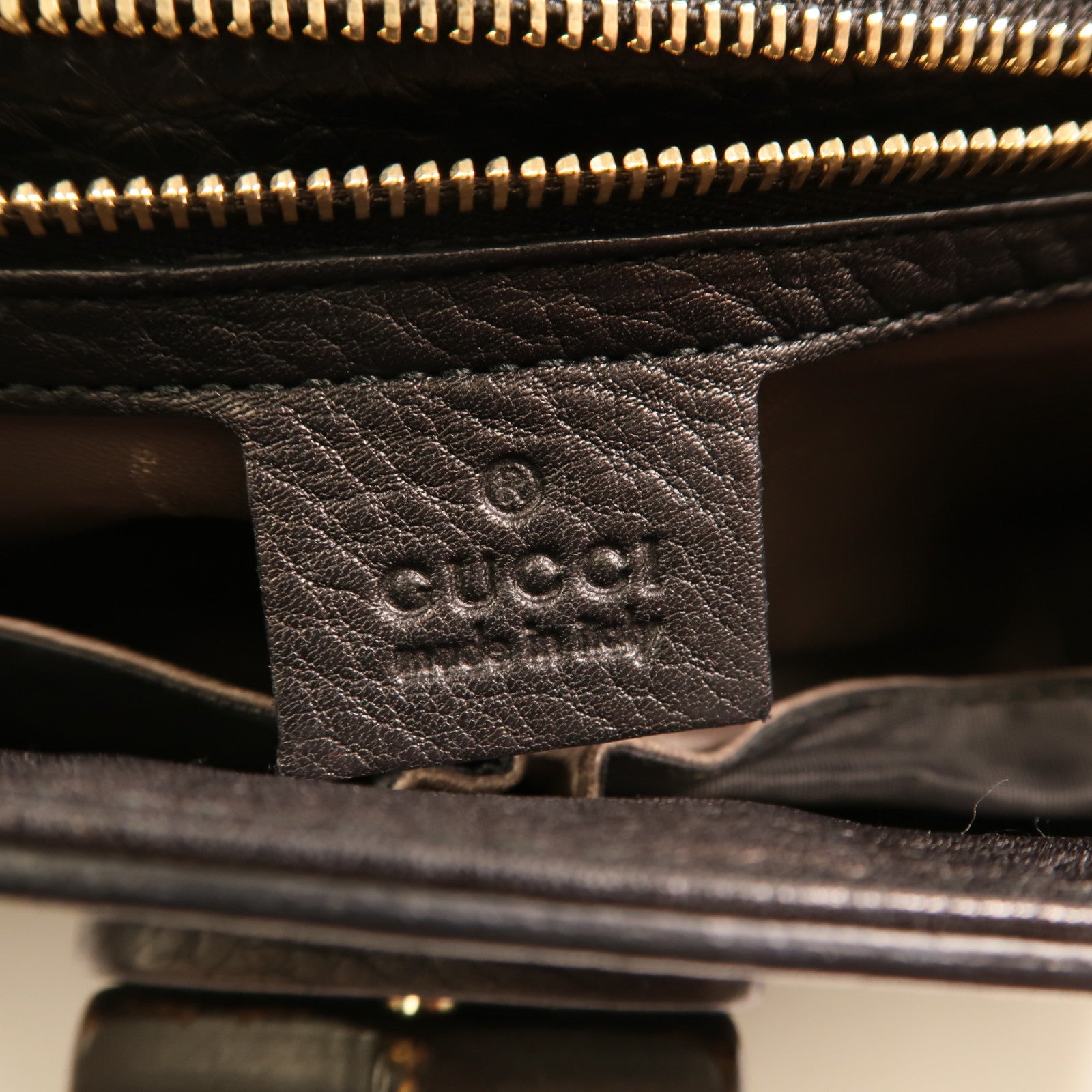 GUCCI 牛皮皮革Bamboo金扣鏈帶肩背袋