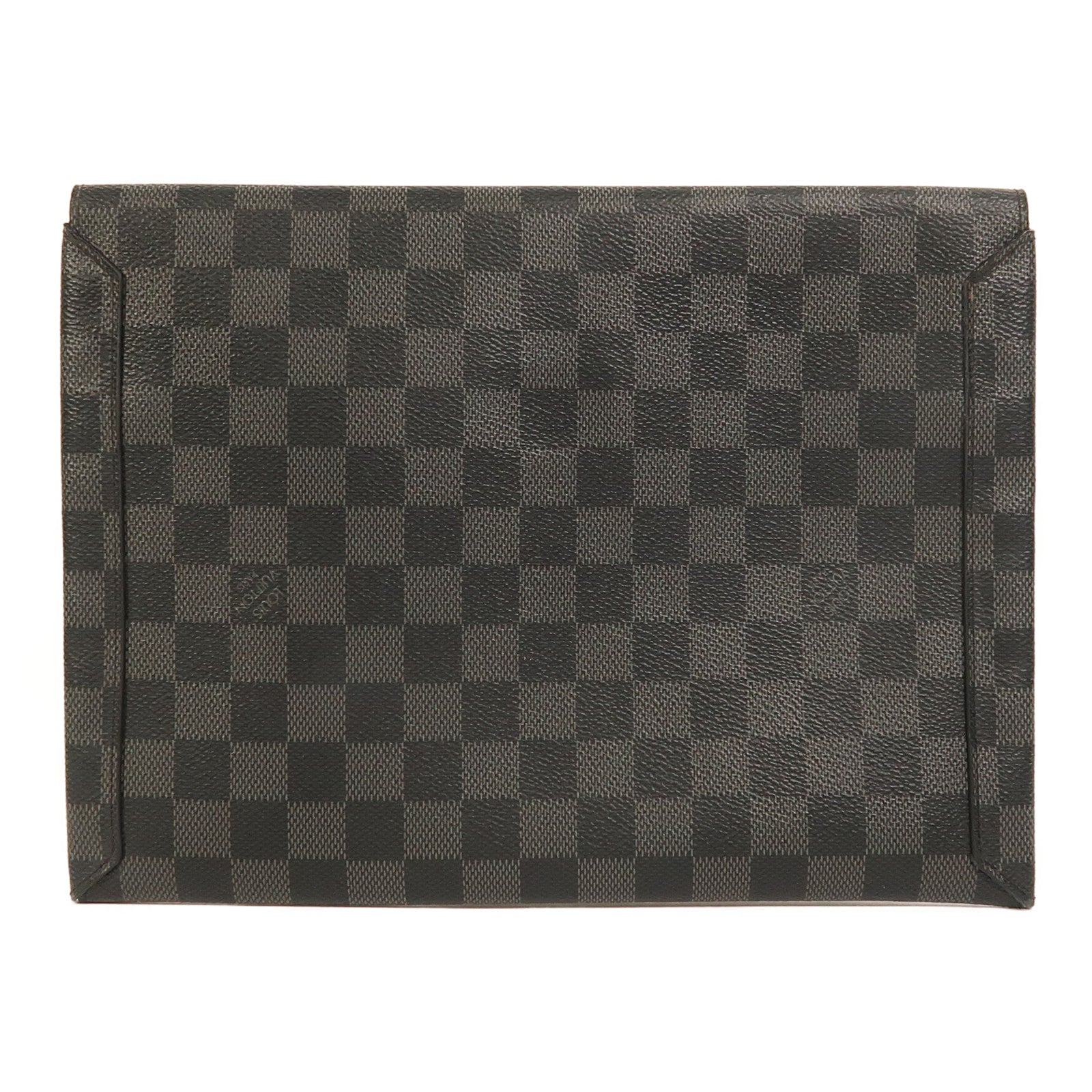LOUIS VUITTON Damier Graphite Alpha Triple銀扣手拿包