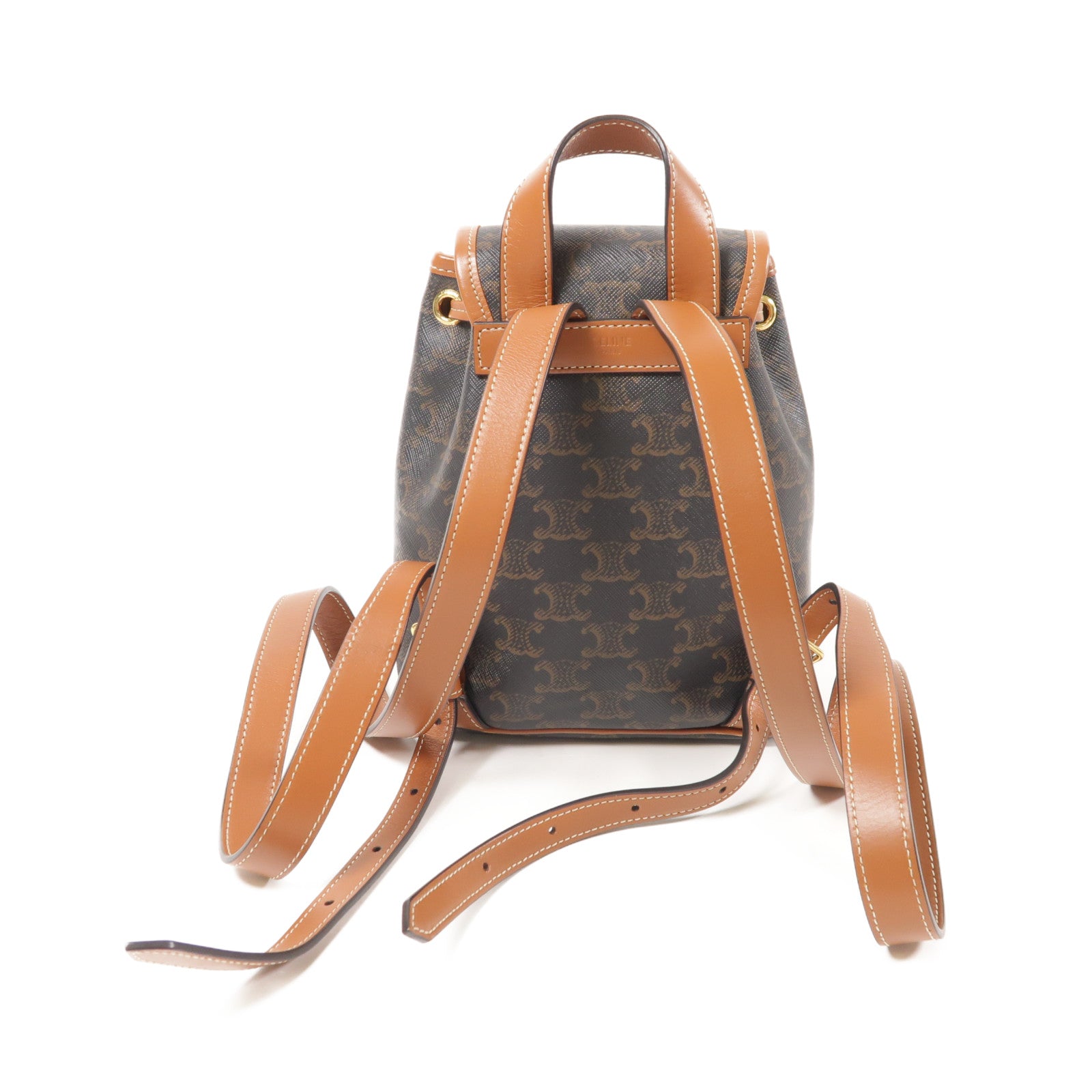 CELINE 塗層帆布Triomphe Backpack金扣背包