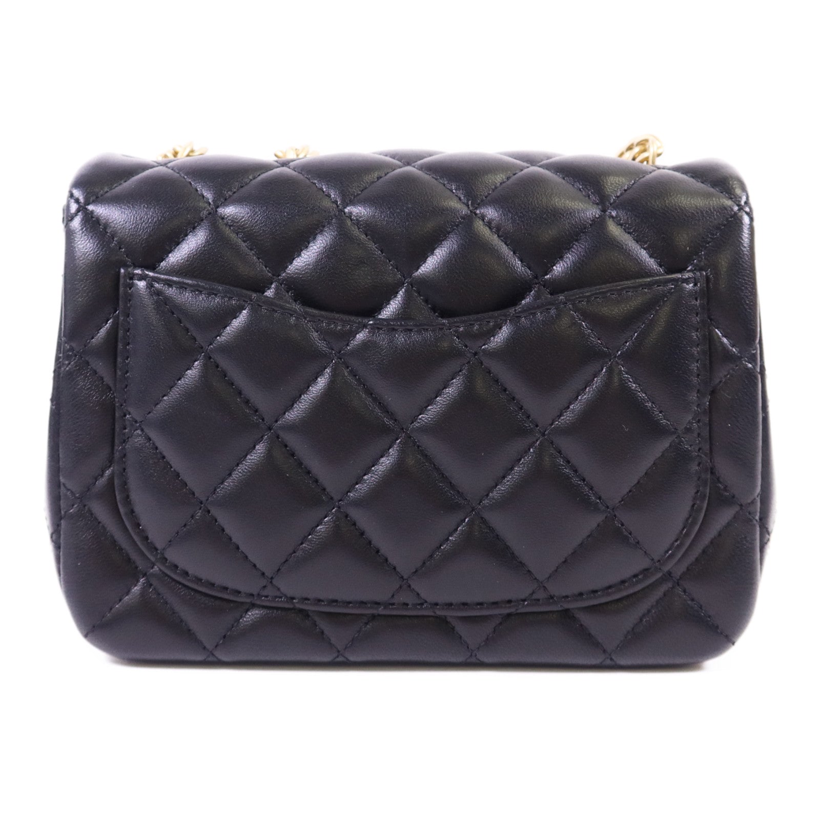 CHANEL 羊皮皮革Mini Classic 17金扣鏈帶肩背袋
