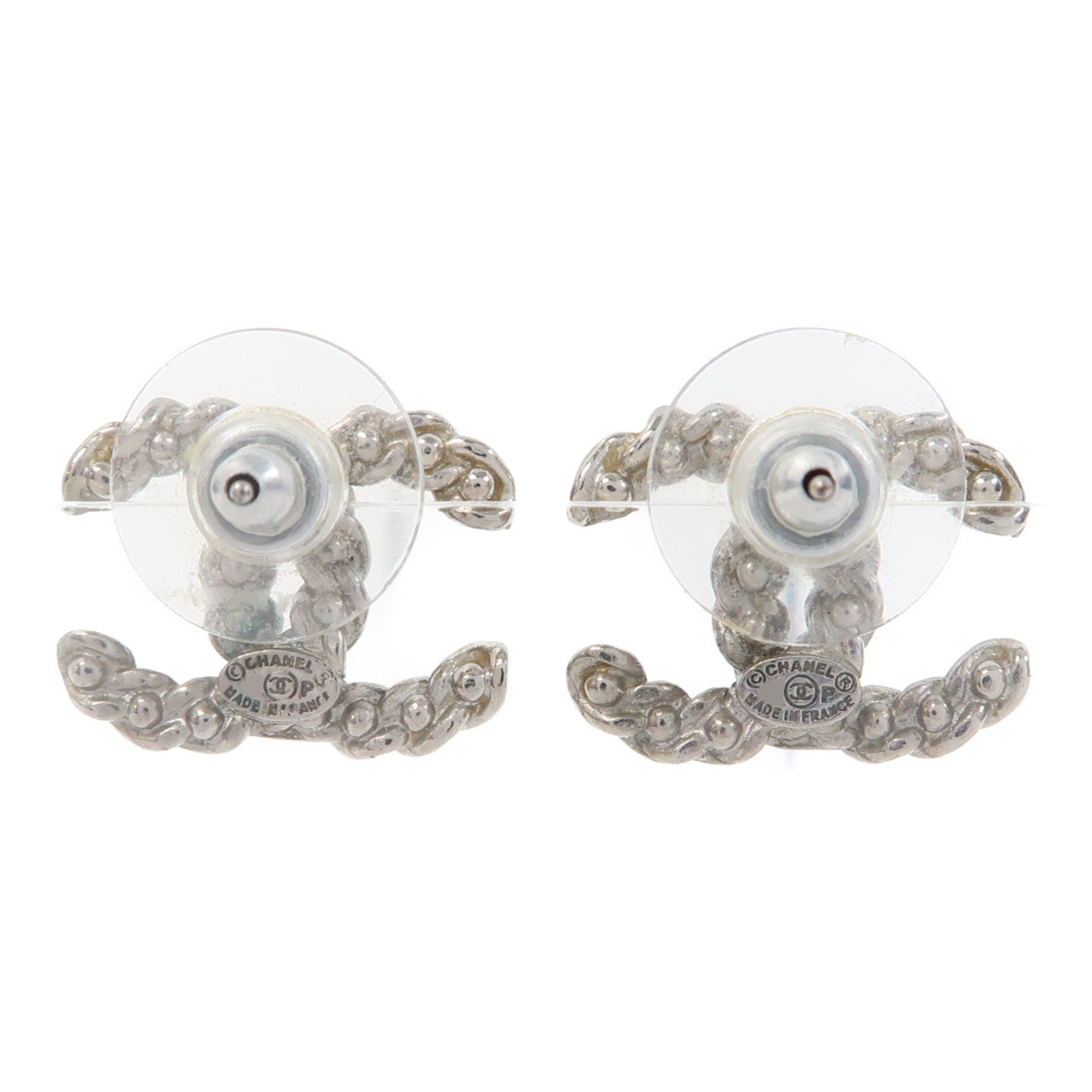 CHANEL 金屬Earrings耳環白色