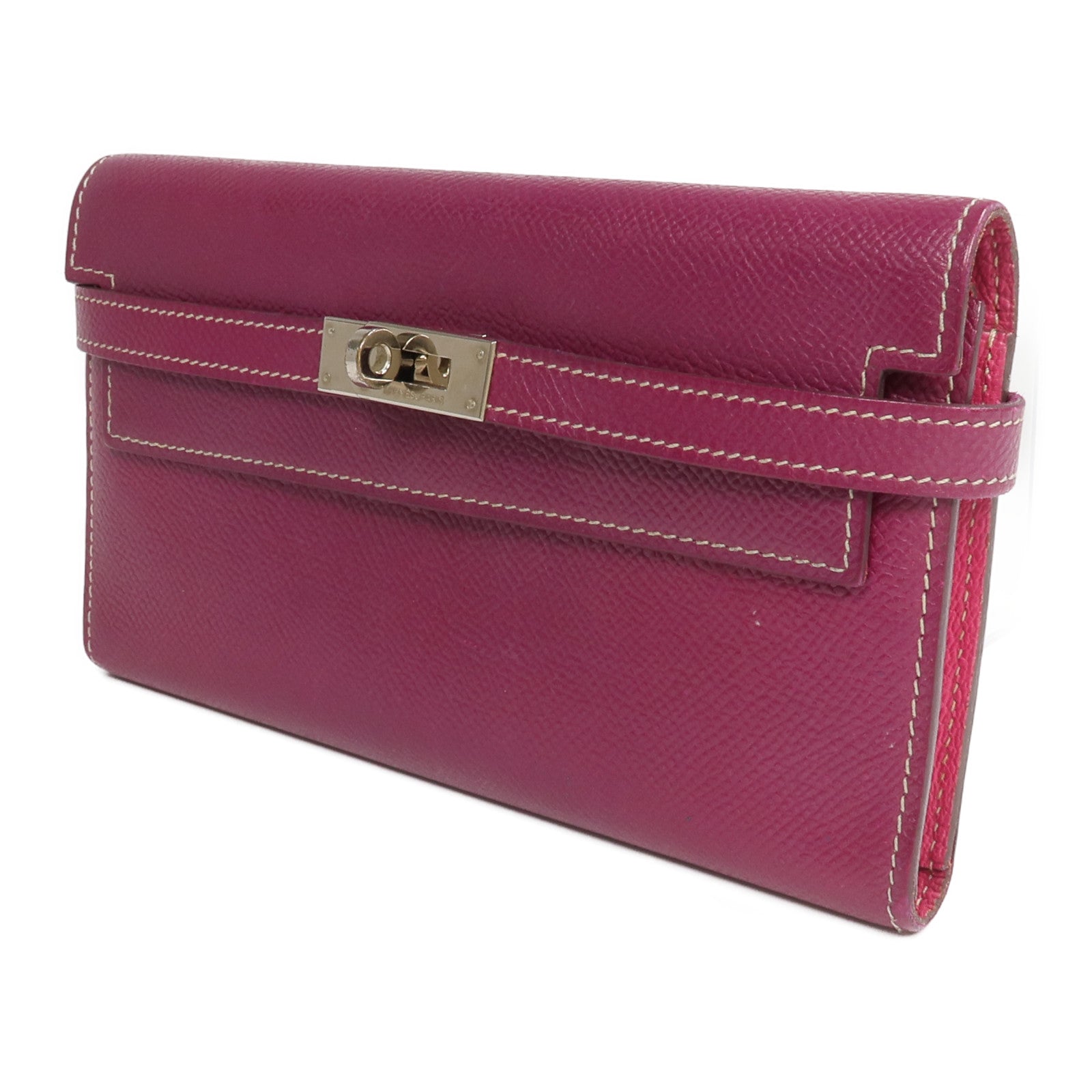 HERMES Epsom皮革Kelly Wallet長錢包Tosca/Rose Tyrien