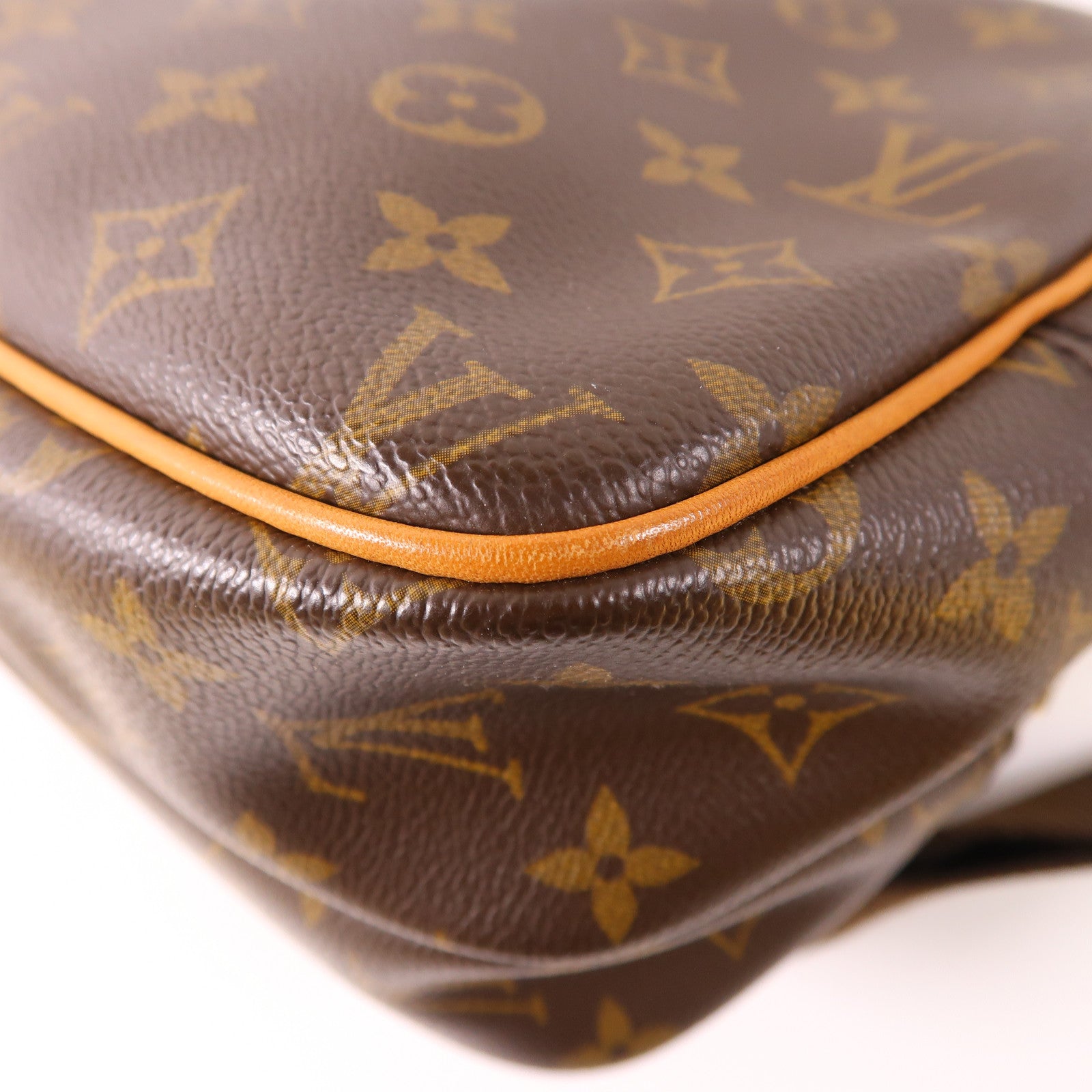 LOUIS VUITTON Monogram Reporter PM金扣肩背袋棕色