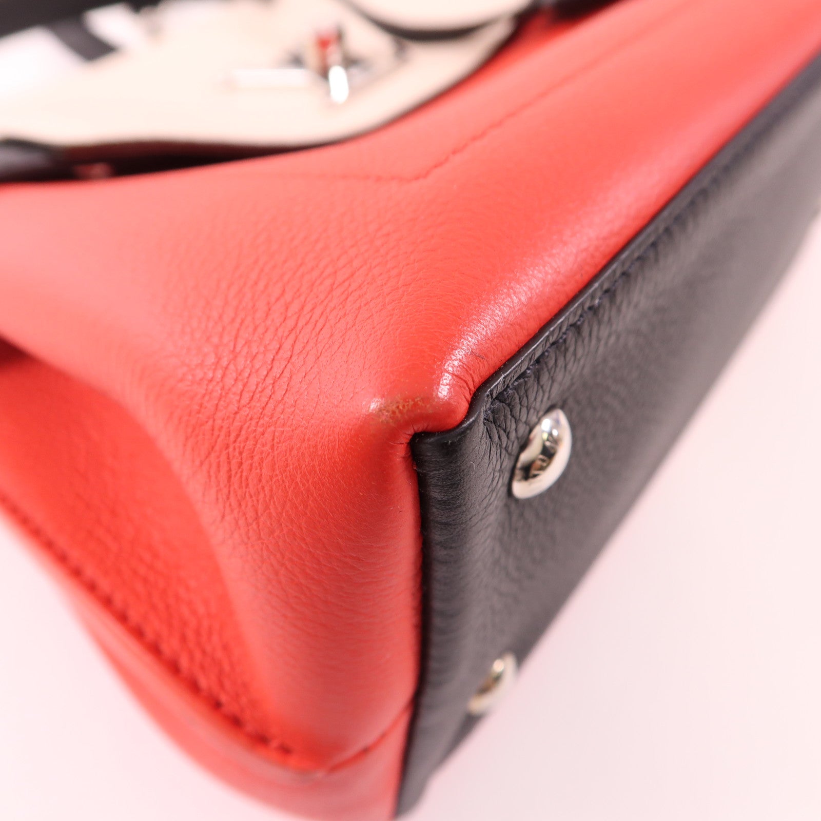 LOUIS VUITTON LV SHW Lockme Ever BB 2way Shoulder Handbag M53950 White/Red/Black