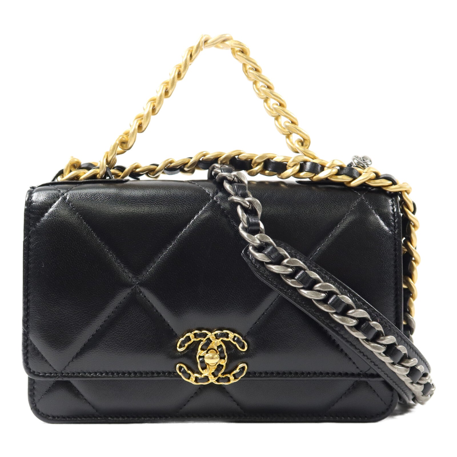 CHANEL 羊皮皮革C19 Wallet On Chain手挽肩背兩用袋