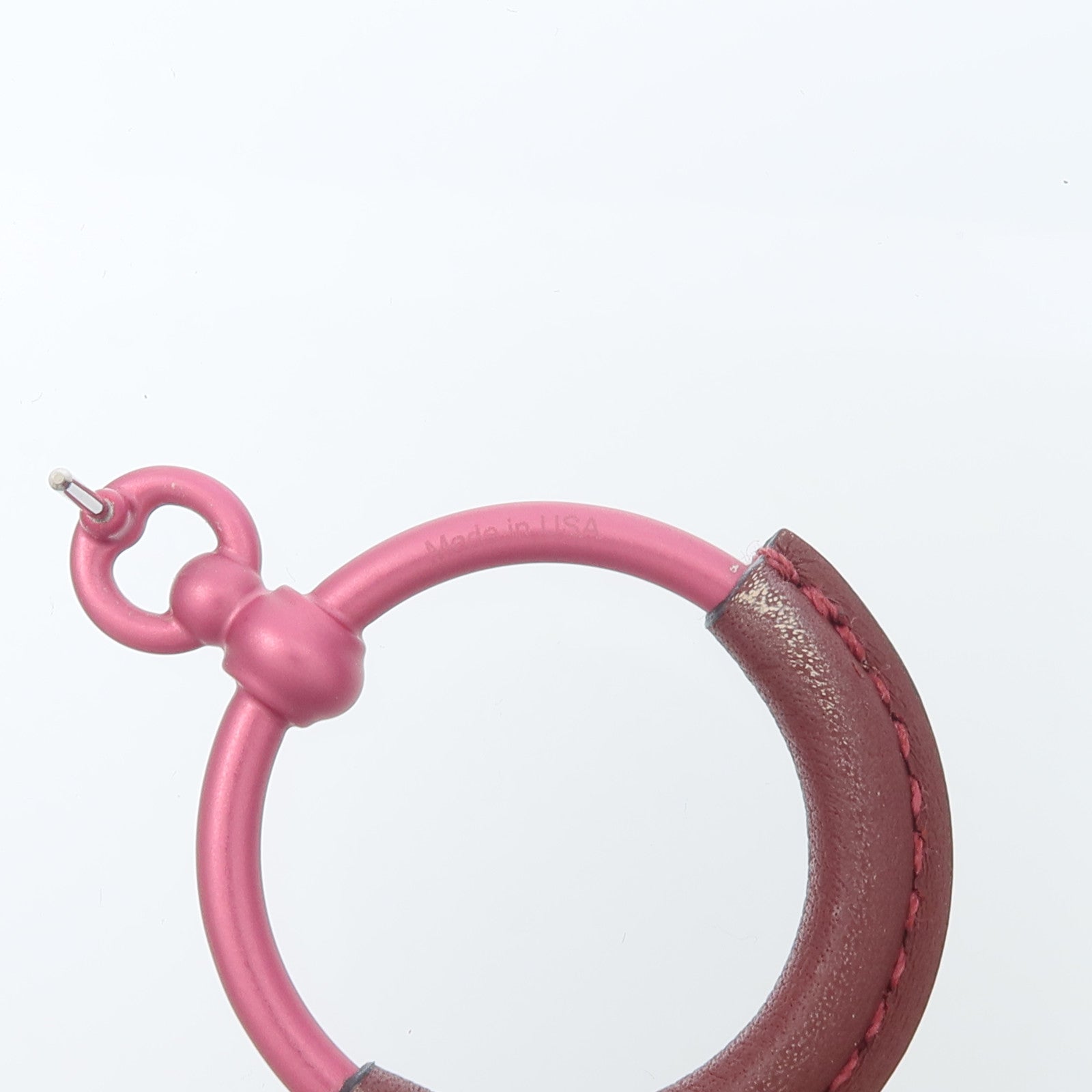 HERMES 金屬/Swift皮革Loop Earrings耳環