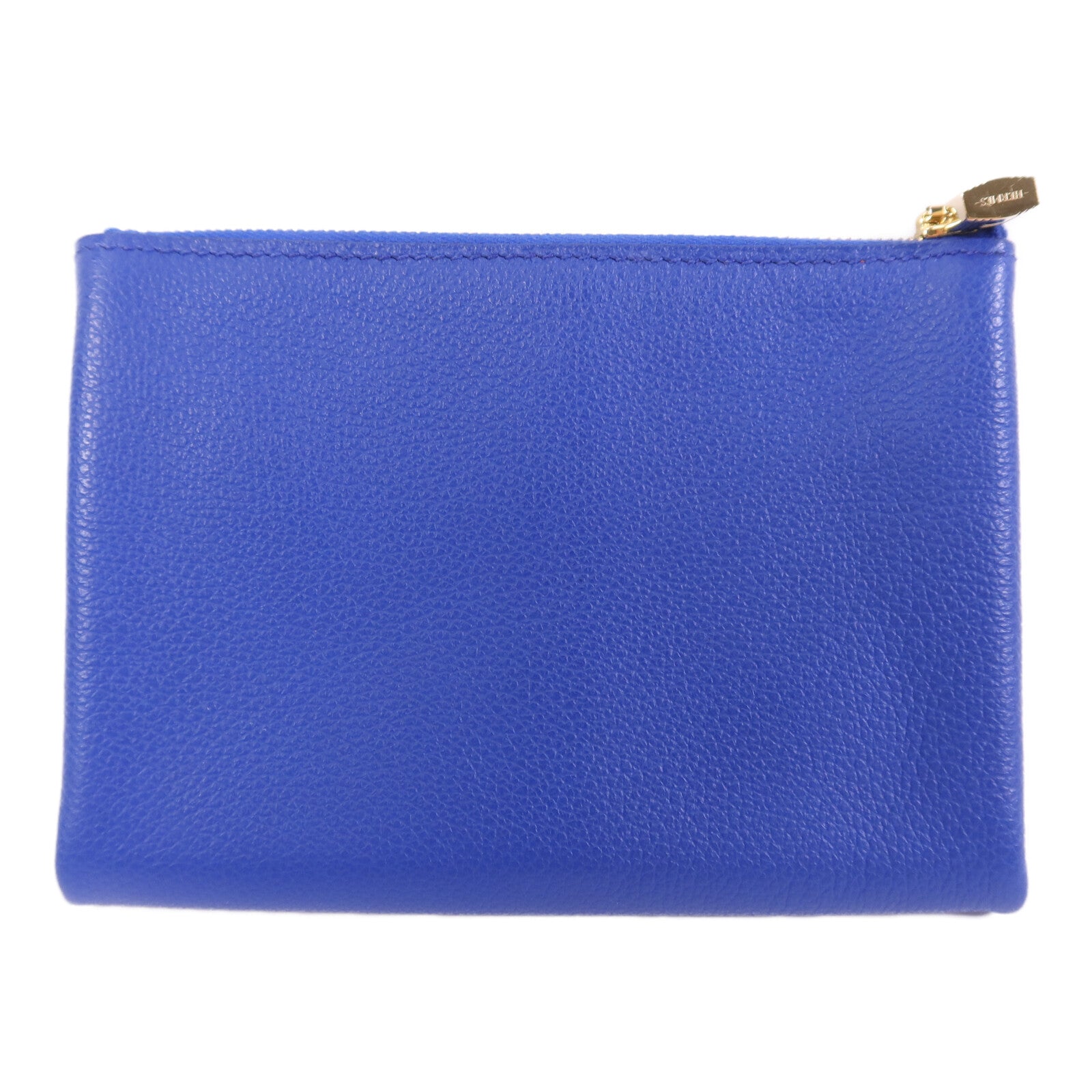 HERMES Evercolor皮革Atout 14 Pouch Card Holder金扣卡片套Bleu Electrique