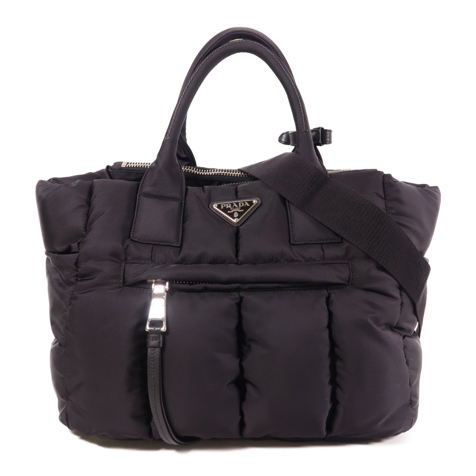 PRADA 尼龍2 Way Shoulder銀扣手挽肩背兩用袋