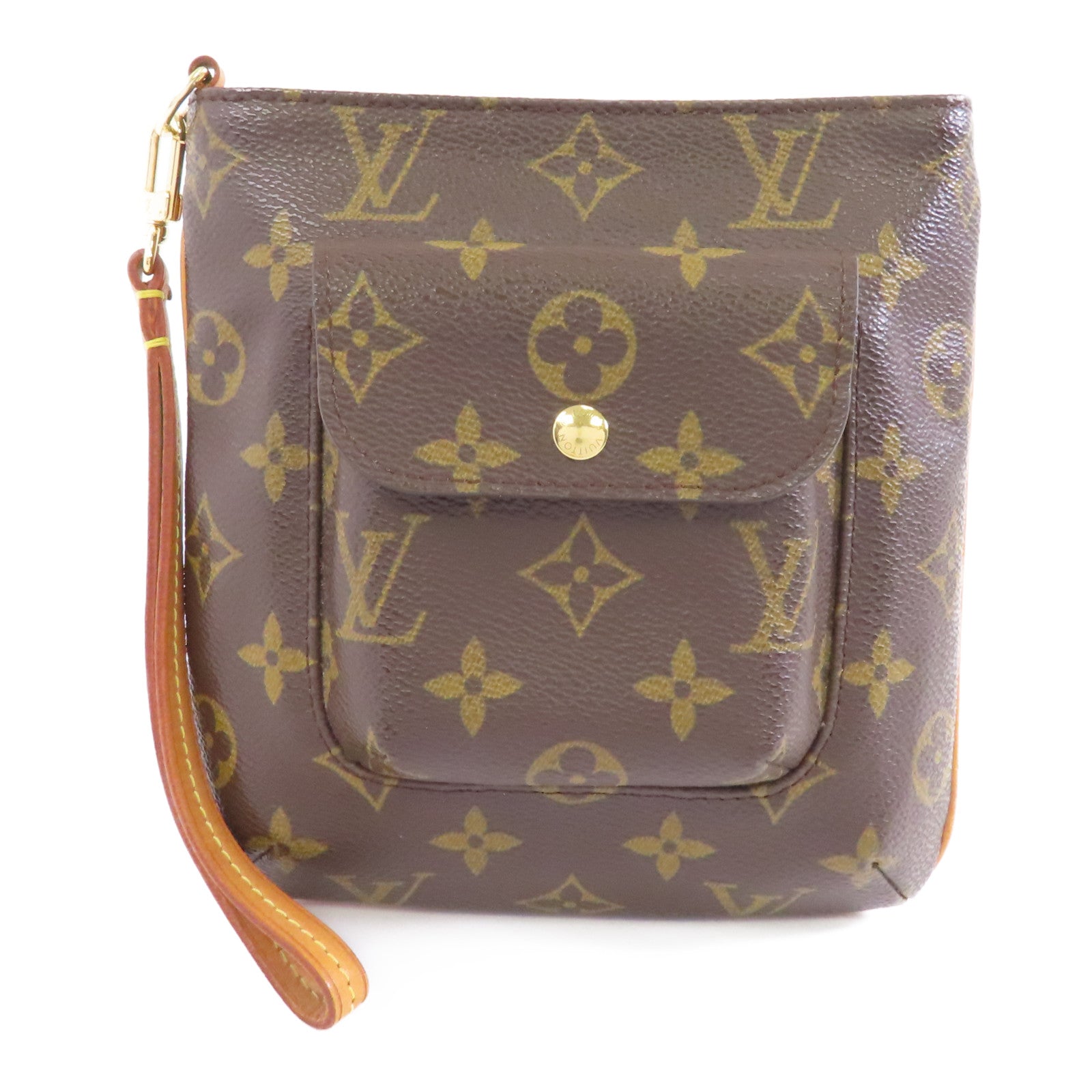 LOUIS VUITTON Monogram Particion金扣手拿包啡色