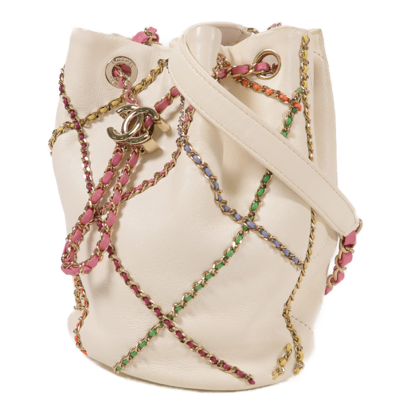 CHANEL 【激減優惠】羊皮皮革Chain Shoulder金扣鏈帶肩背袋