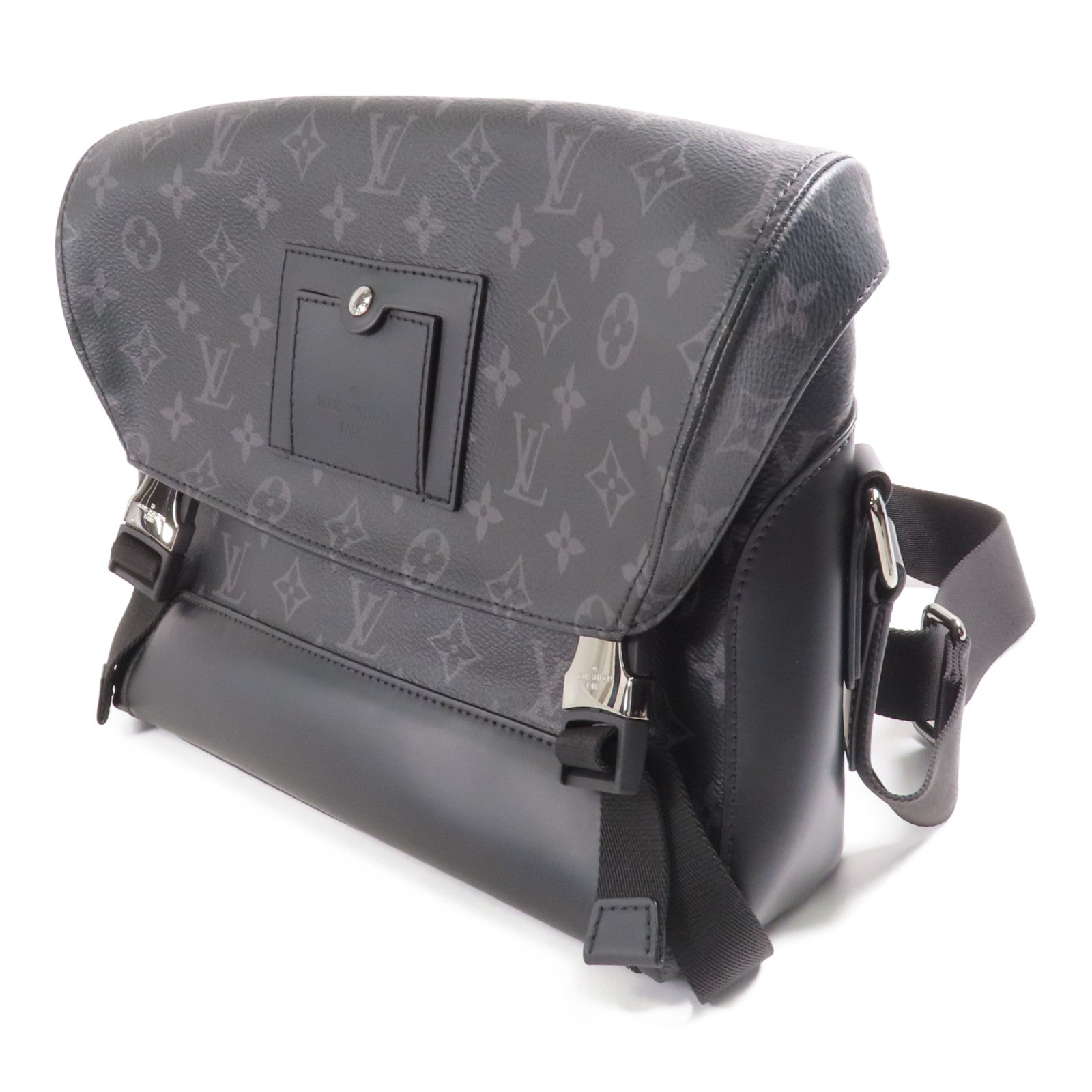 LOUIS VUITTON Monogram Eclipse Messenger PM Voyager銀扣肩背袋