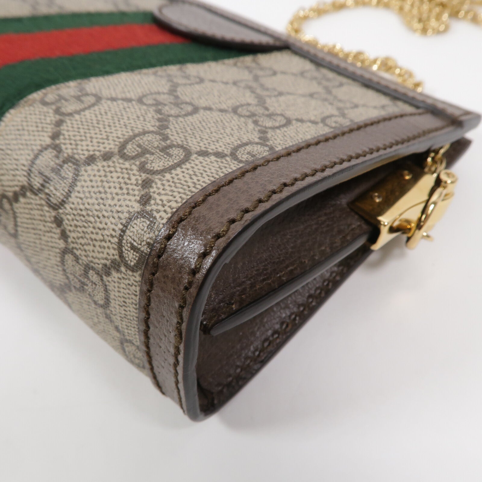 GUCCI 塗層帆布Ophidia Chain Shoulder Bag鏈帶肩背袋