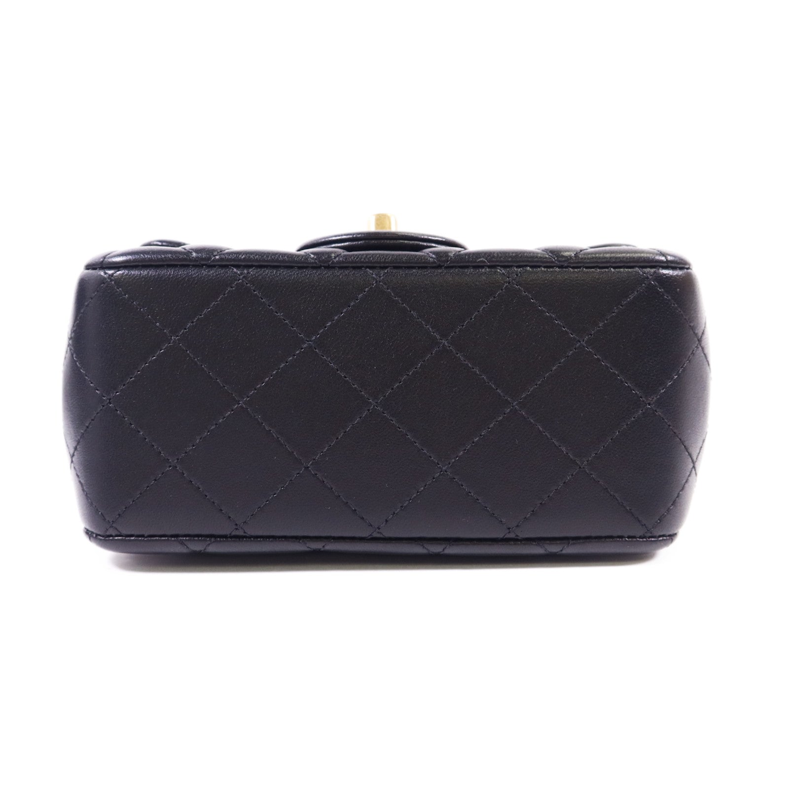 CHANEL 羊皮皮革Mini Classic 17金扣鏈帶肩背袋