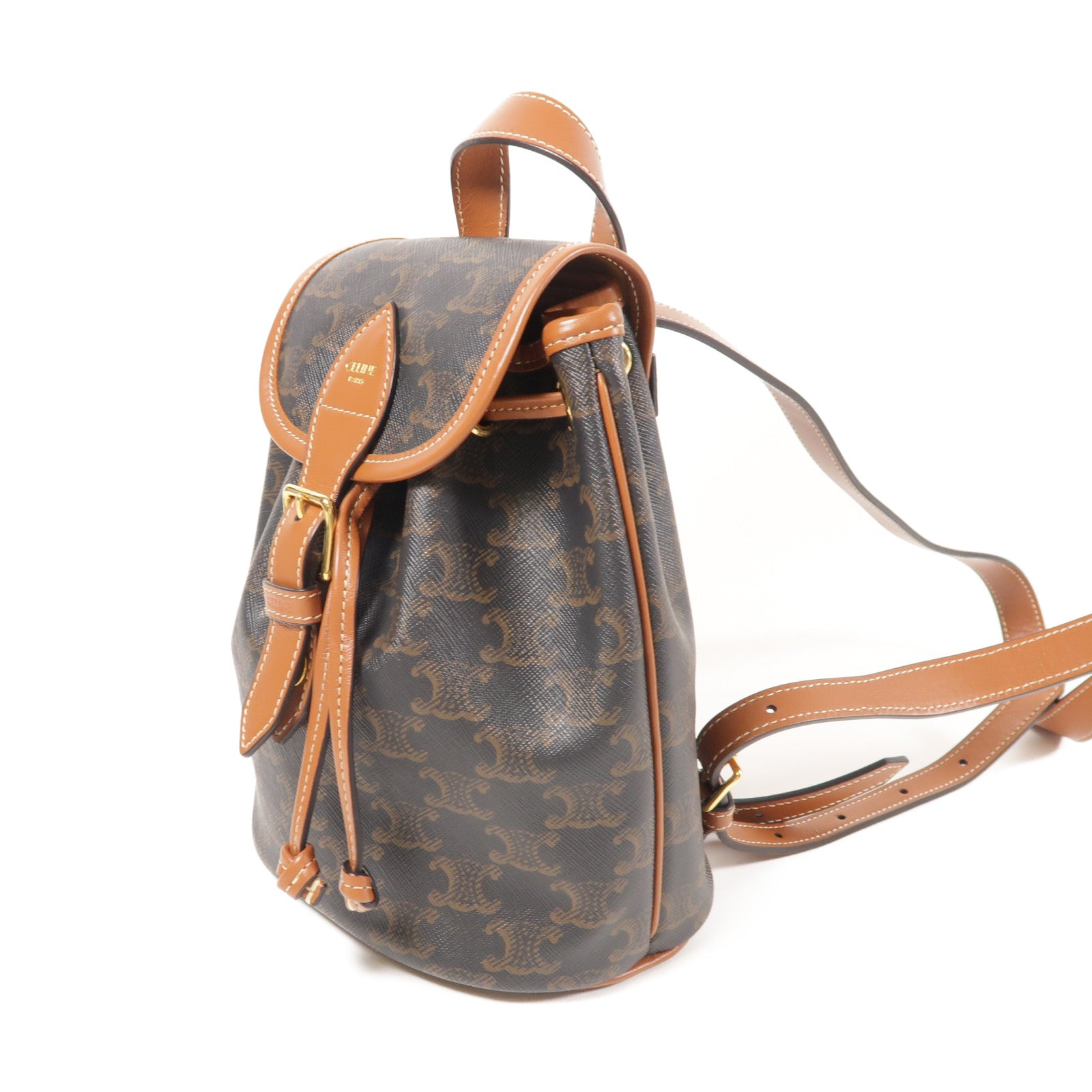 CELINE 塗層帆布Triomphe Backpack金扣背包
