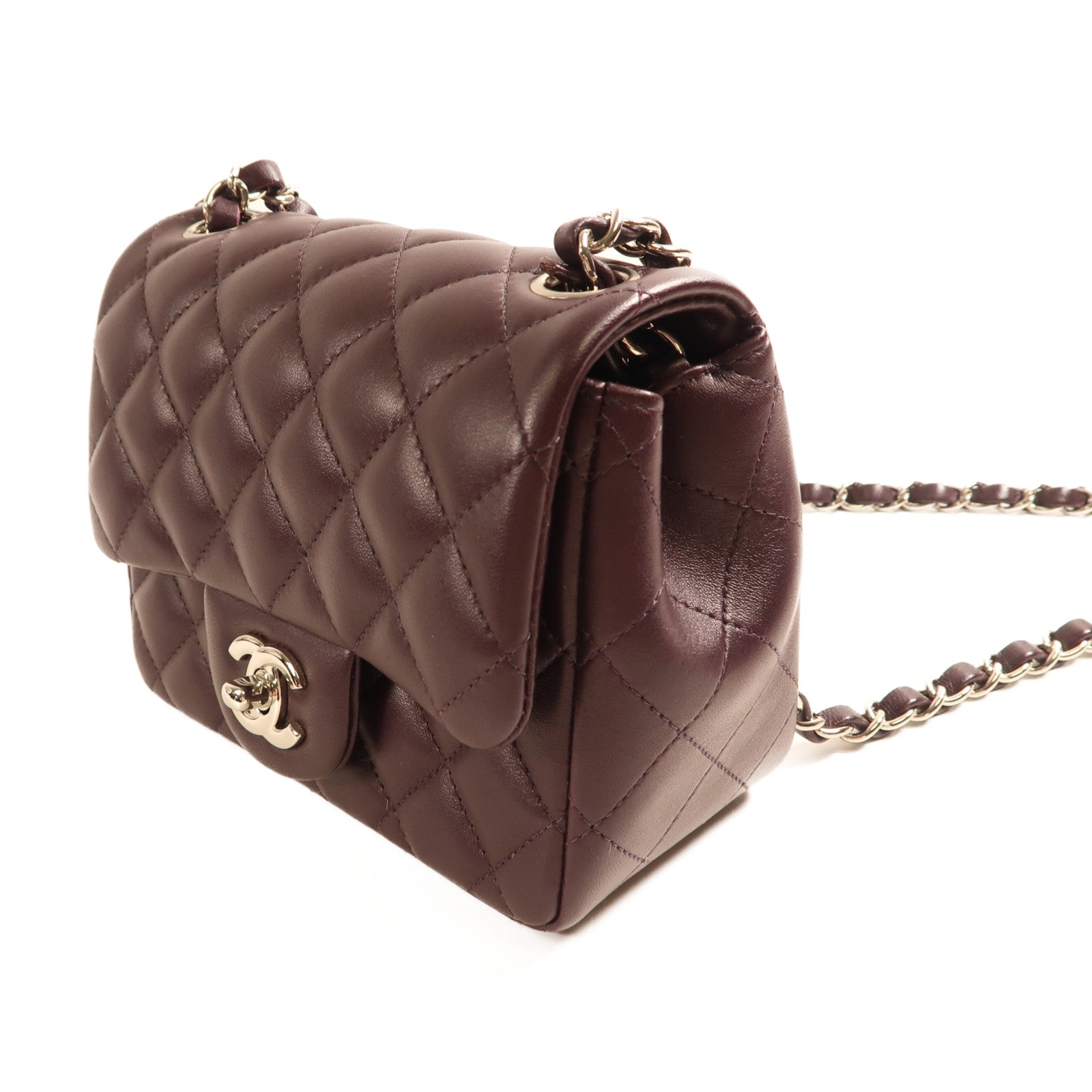 CHANEL 羊皮皮革Classic 17銀扣鏈帶肩帶