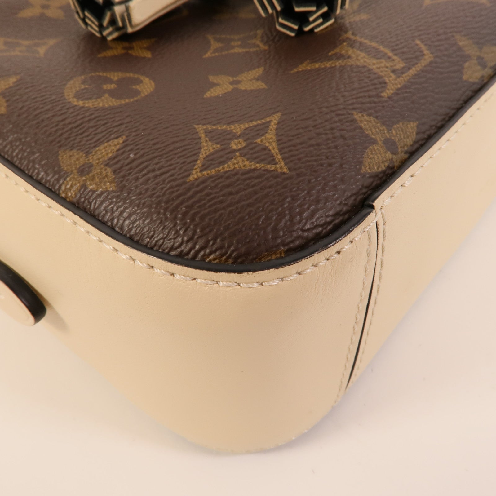 LOUIS VUITTON Monogram Saintonge金扣手挽肩背兩用袋