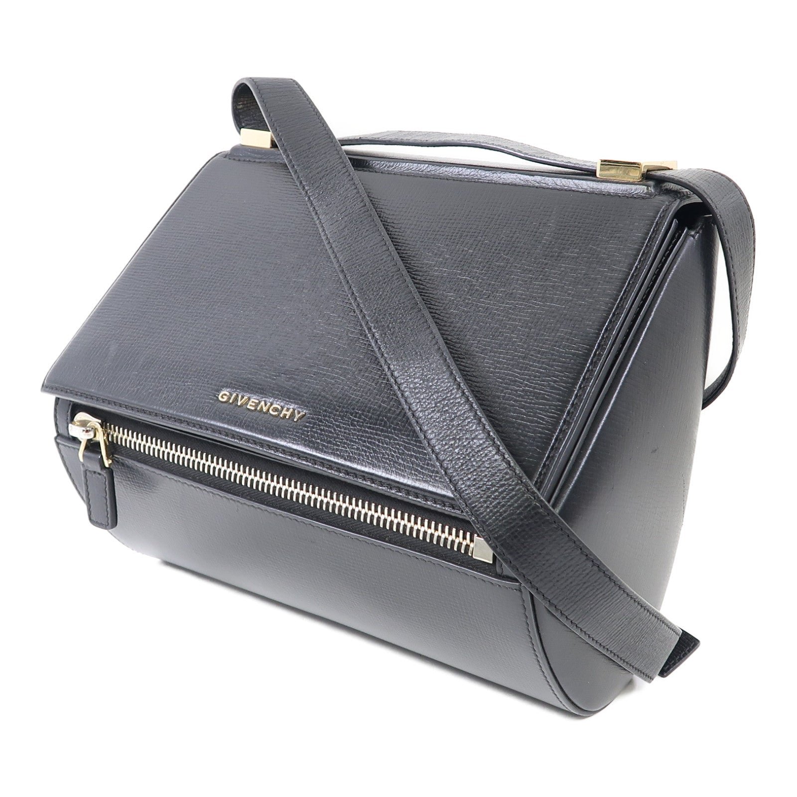GIVENCHY 牛皮皮革Pandora Box金扣肩背袋黑色