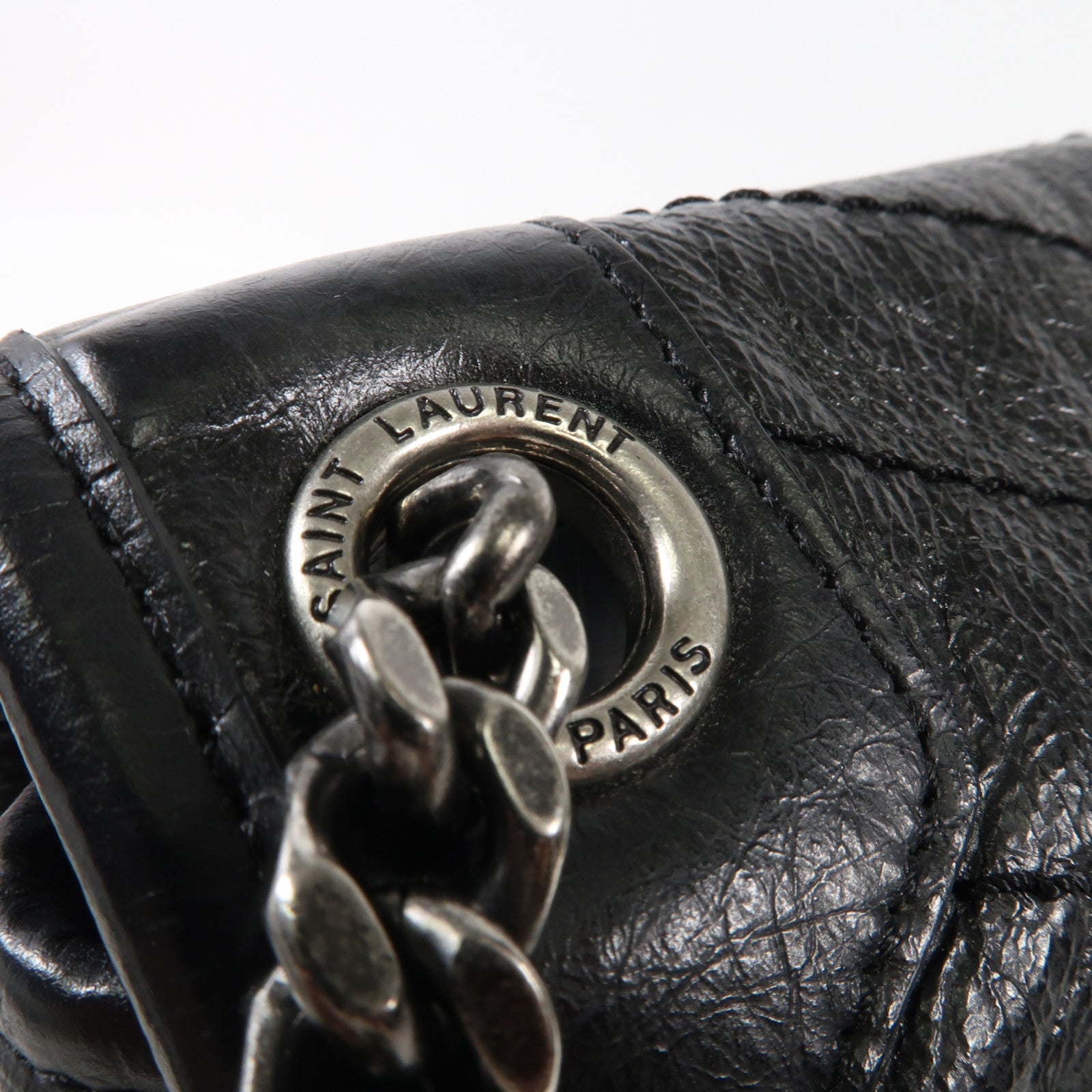 SAINT LAURENT 牛皮皮革Niki Medium銀扣肩背袋