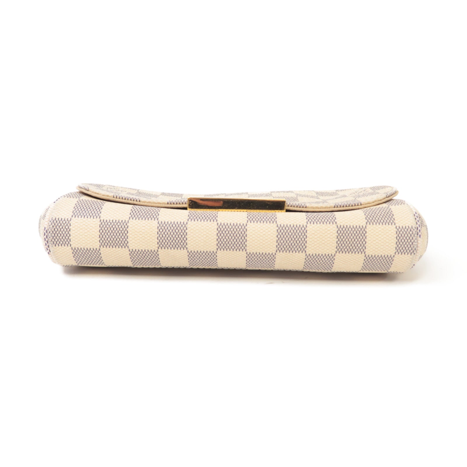 LOUIS VUITTON Damier Azur Favorite PM金扣肩背袋白色