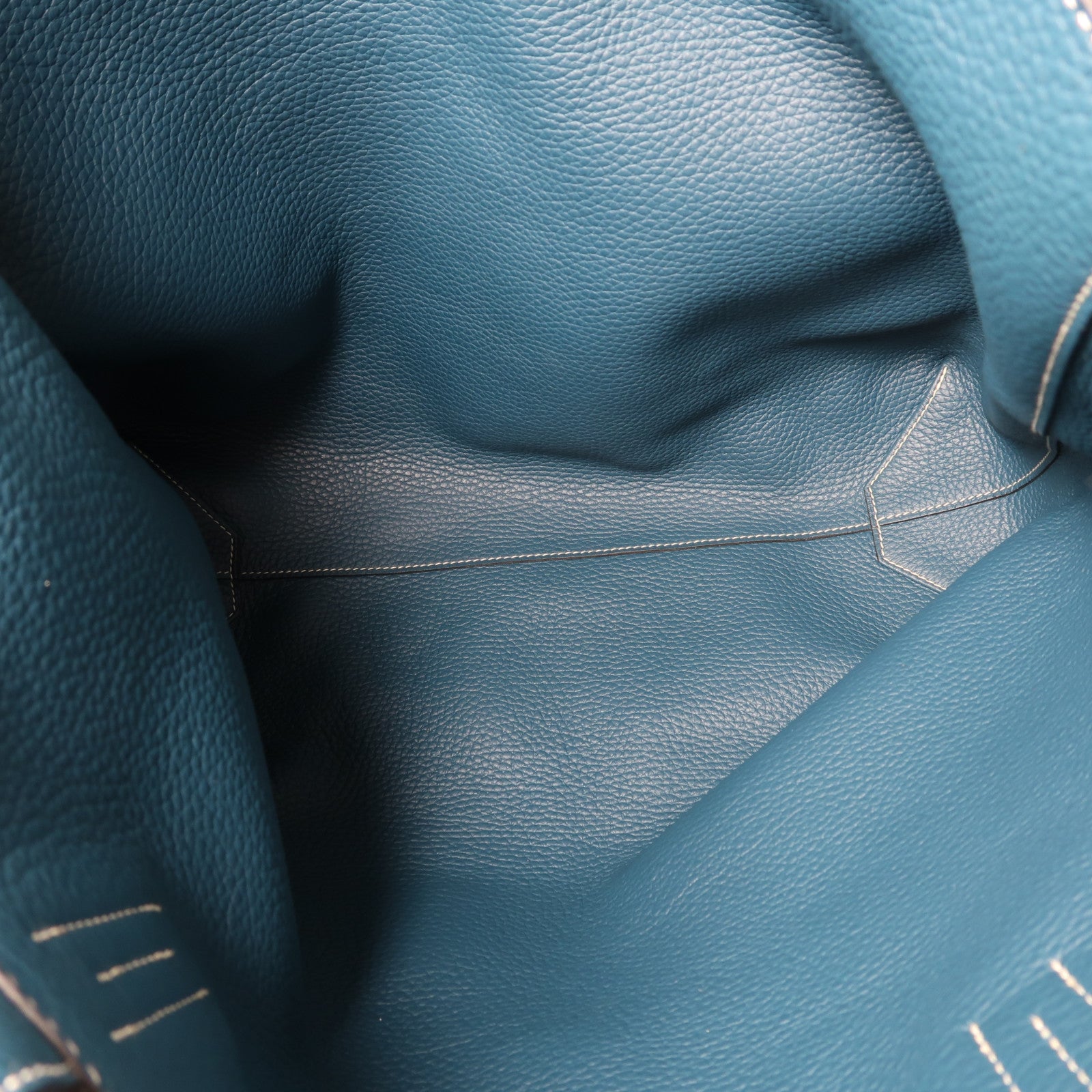 HERMES Clemence皮革Double Sens肩背袋藍色