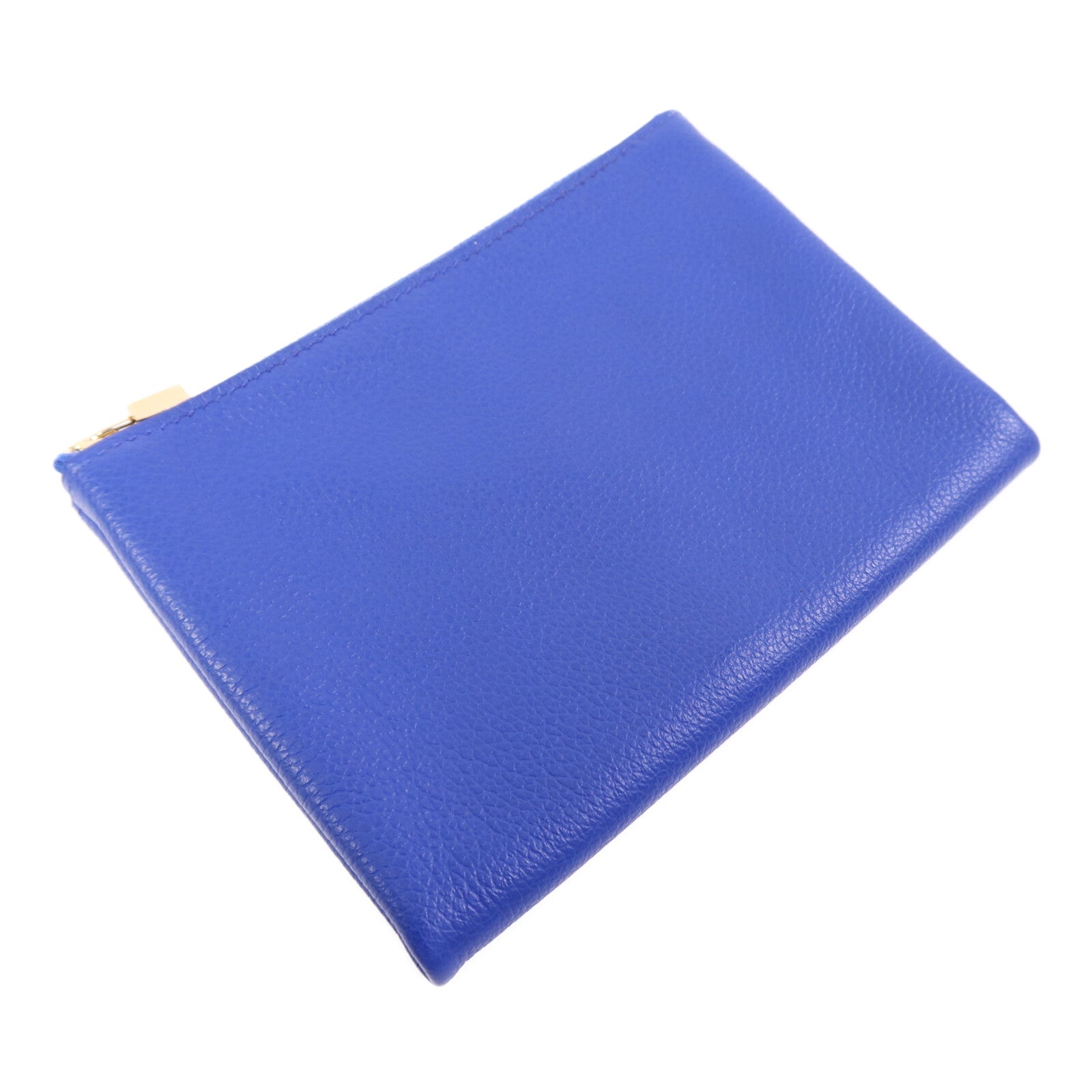 HERMES Evercolor皮革Atout 14 Pouch Card Holder金扣卡片套Bleu Electrique