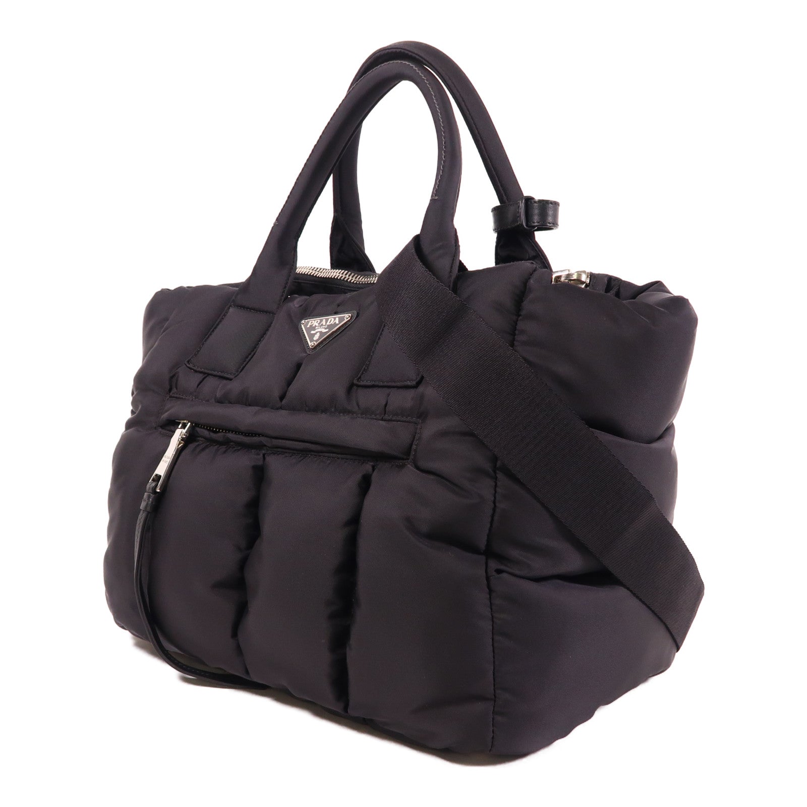 PRADA 尼龍2 Way Shoulder銀扣手挽肩背兩用袋