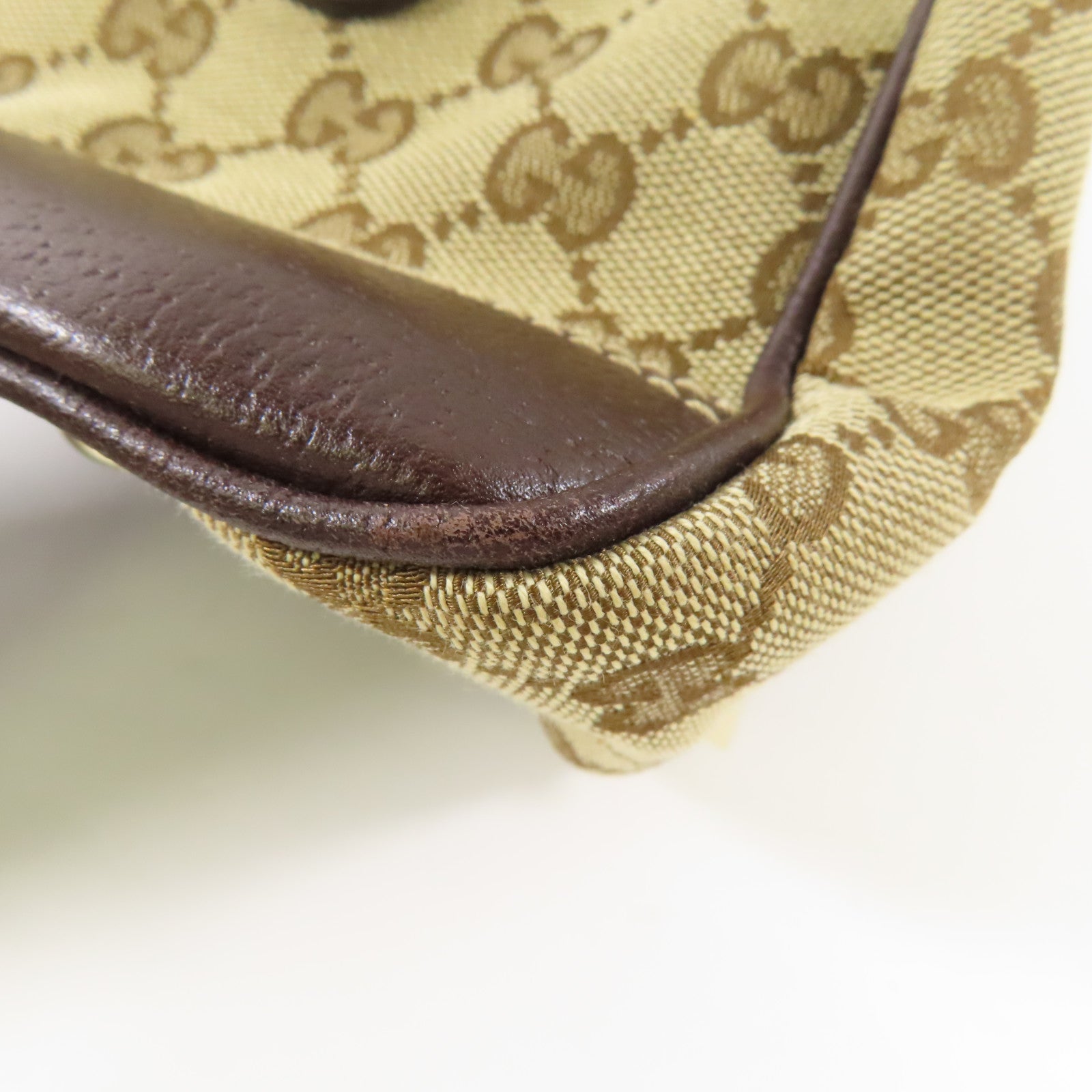 GUCCI 帆布Mini Boston Bag金扣肩背袋