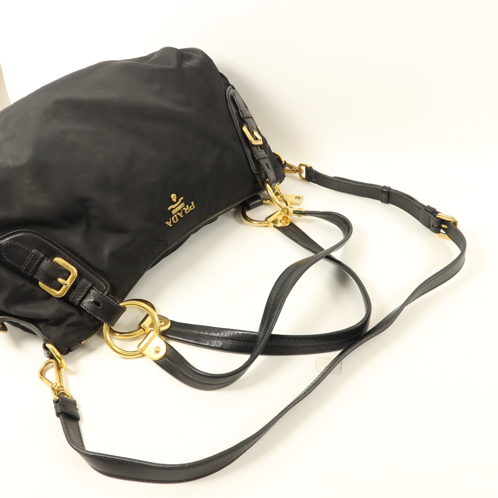 PRADA 尼龍2 Way Shoulder金扣手挽肩背兩用袋