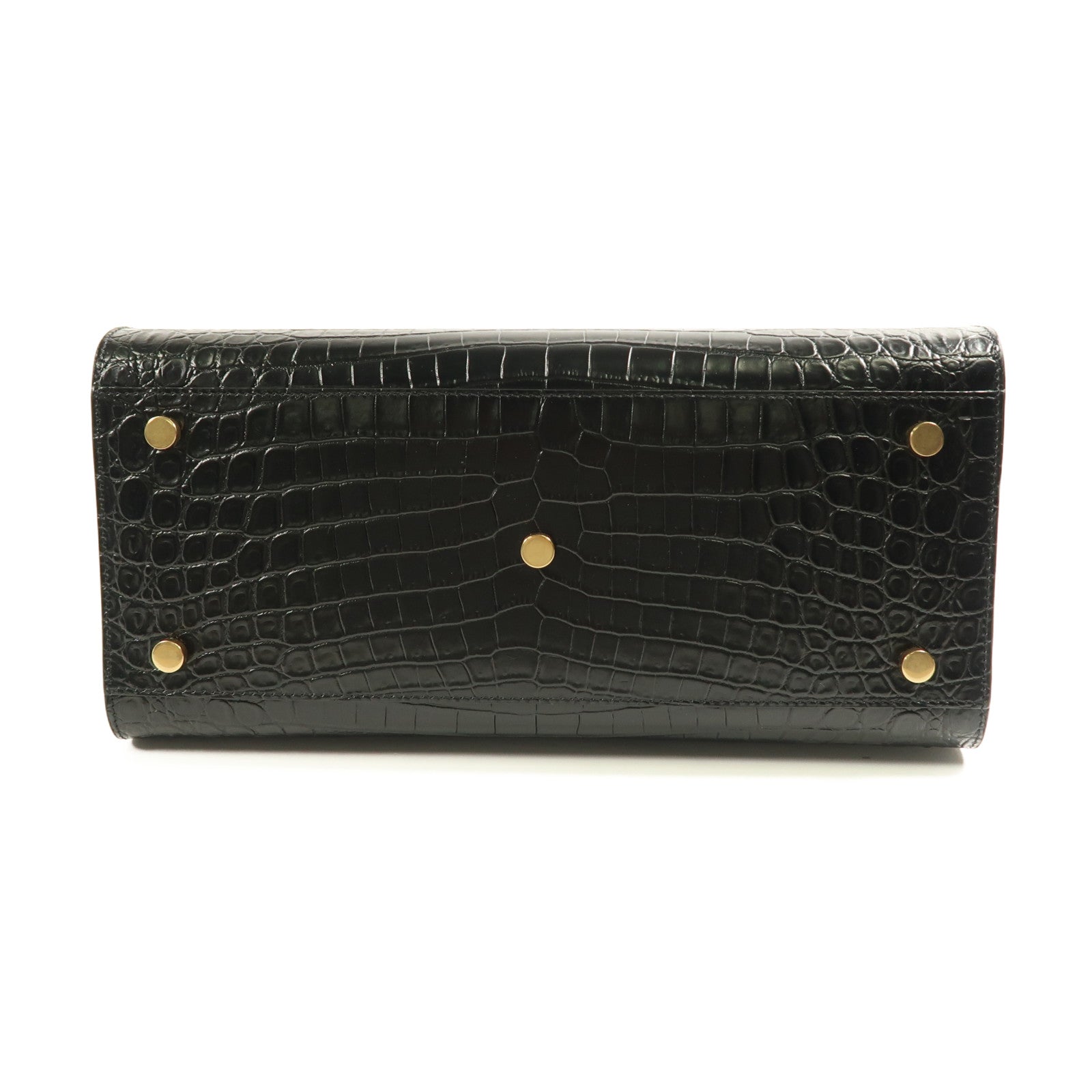 YVES SAINT LAURENT 鱷魚皮革Sac De Jour金扣手挽肩背兩用袋