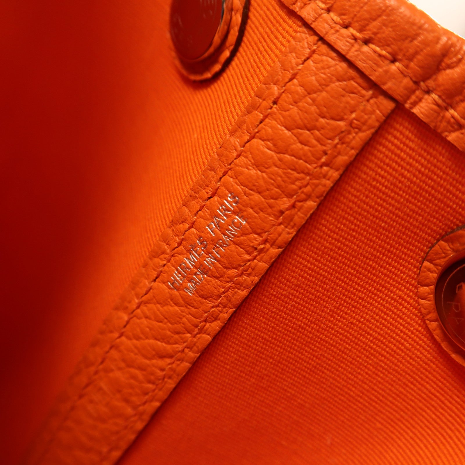 HERMES PHW Garden Party TPM Tote Bag Canvas Orange