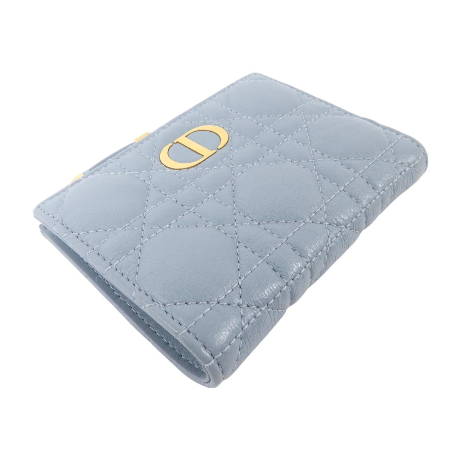 Dior 牛皮皮革Caro Dahlia Wallet金扣錢包