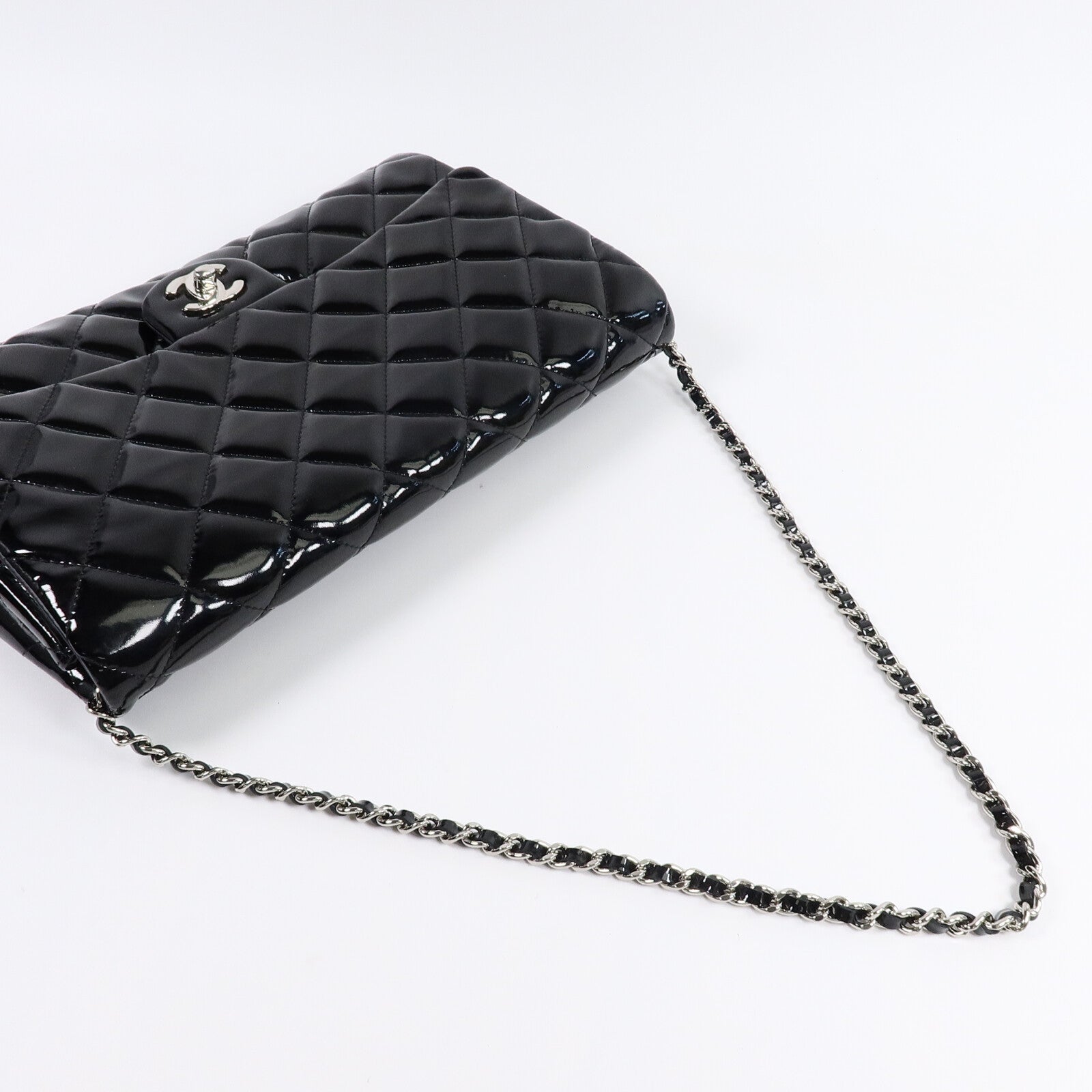 CHANEL 漆皮皮革Timeless鏈帶肩背袋