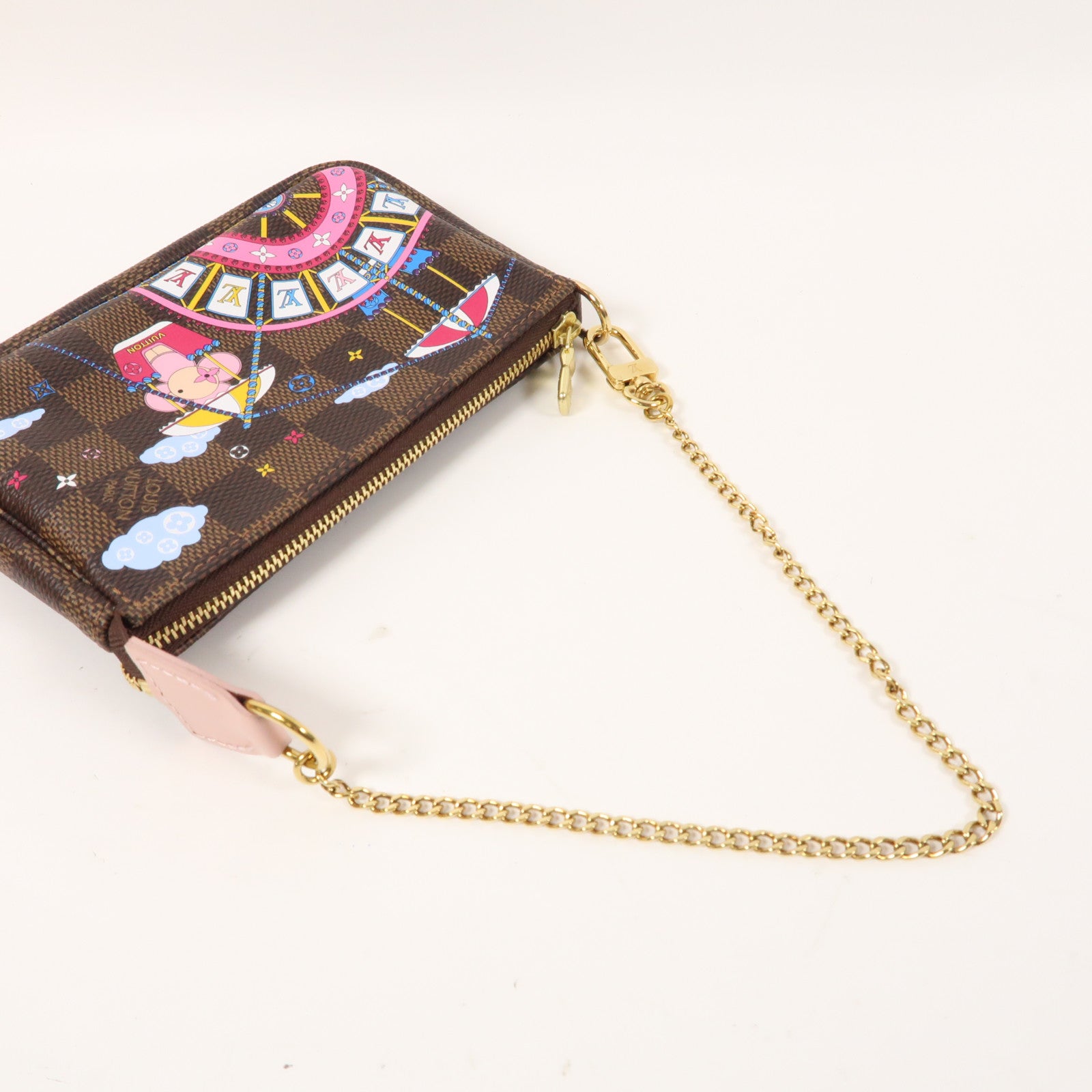 LOUIS VUITTON Damier Pochette Accessories金扣手拿包啡色