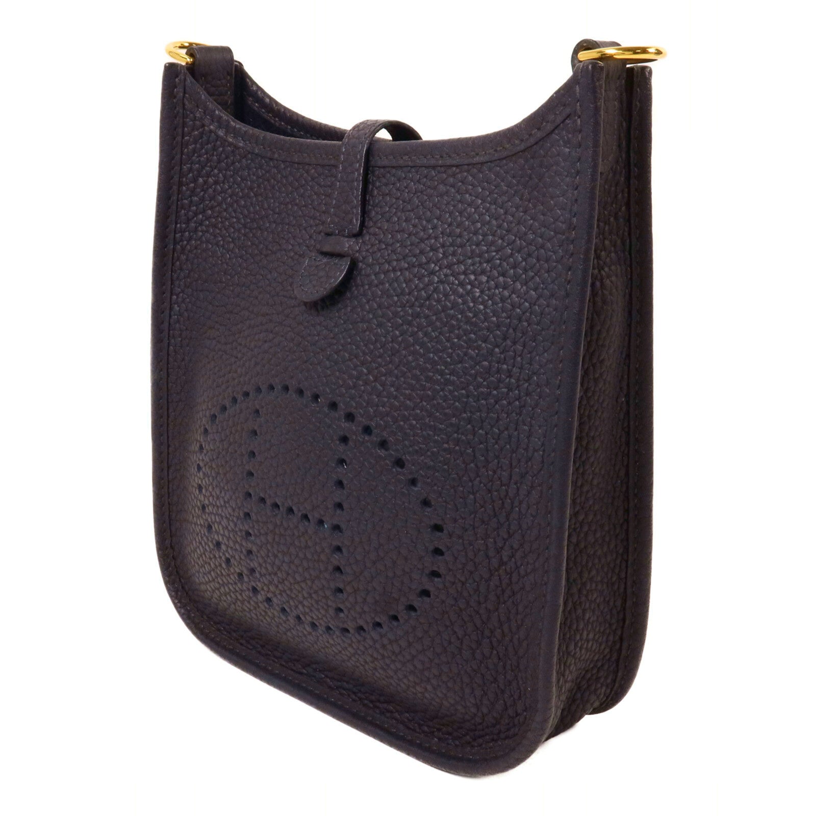 HERMES Clemence皮革Evelyne TPM肩背袋Bleu Nuit