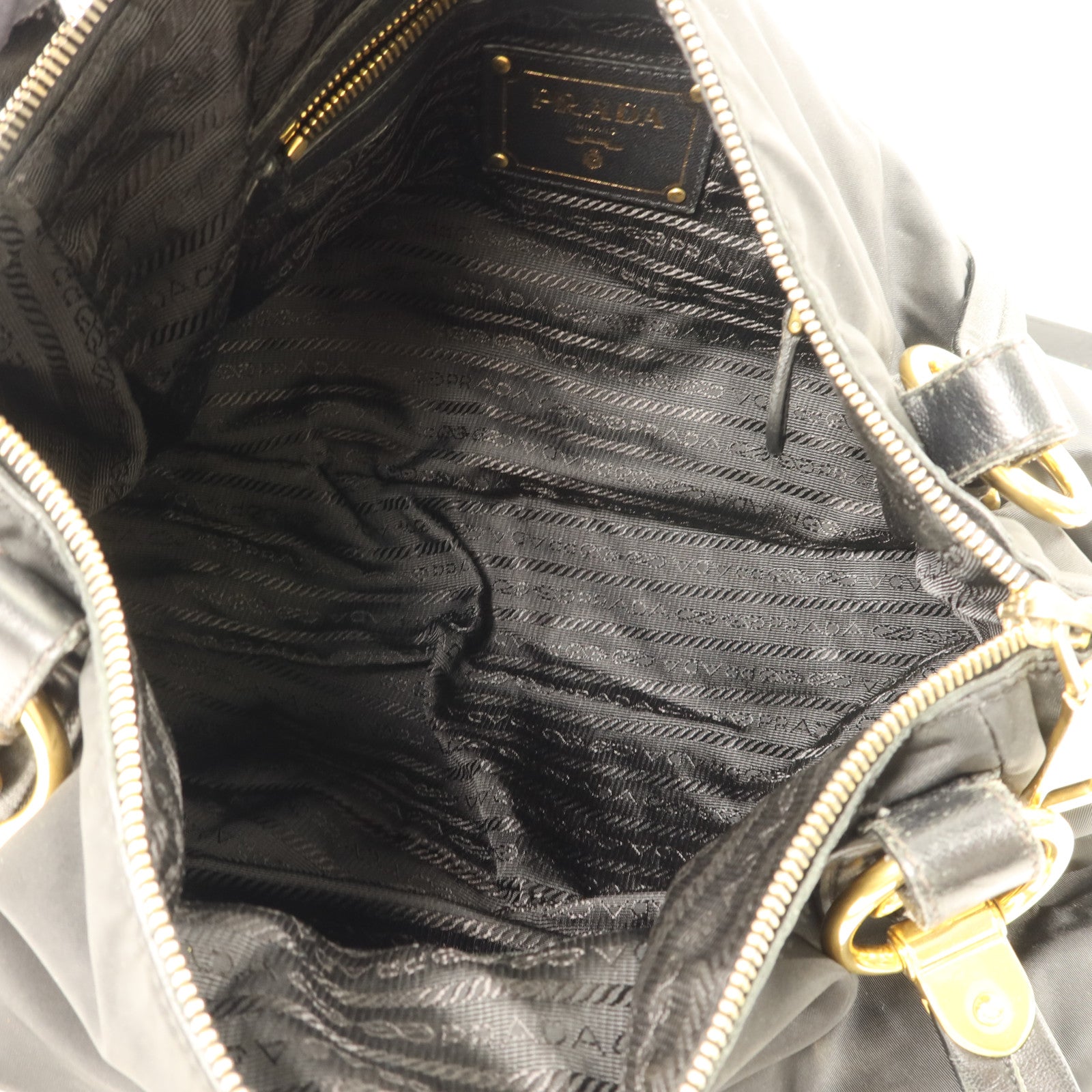 PRADA 尼龍2 Way Shoulder金扣手挽肩背兩用袋