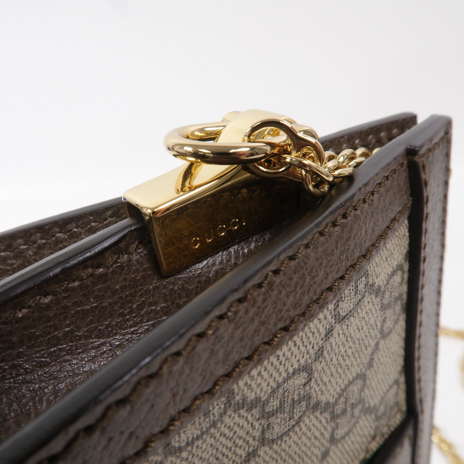 GUCCI 塗層帆布Ophidia Chain Shoulder Bag鏈帶肩背袋
