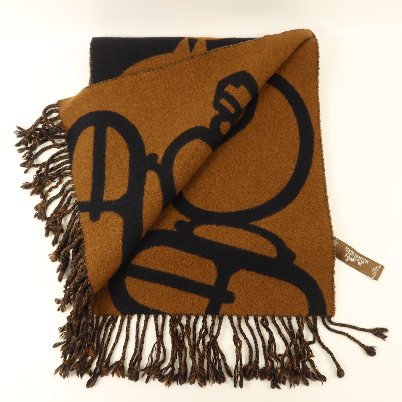 HERMES 羊絨Scarf頸巾Caramel