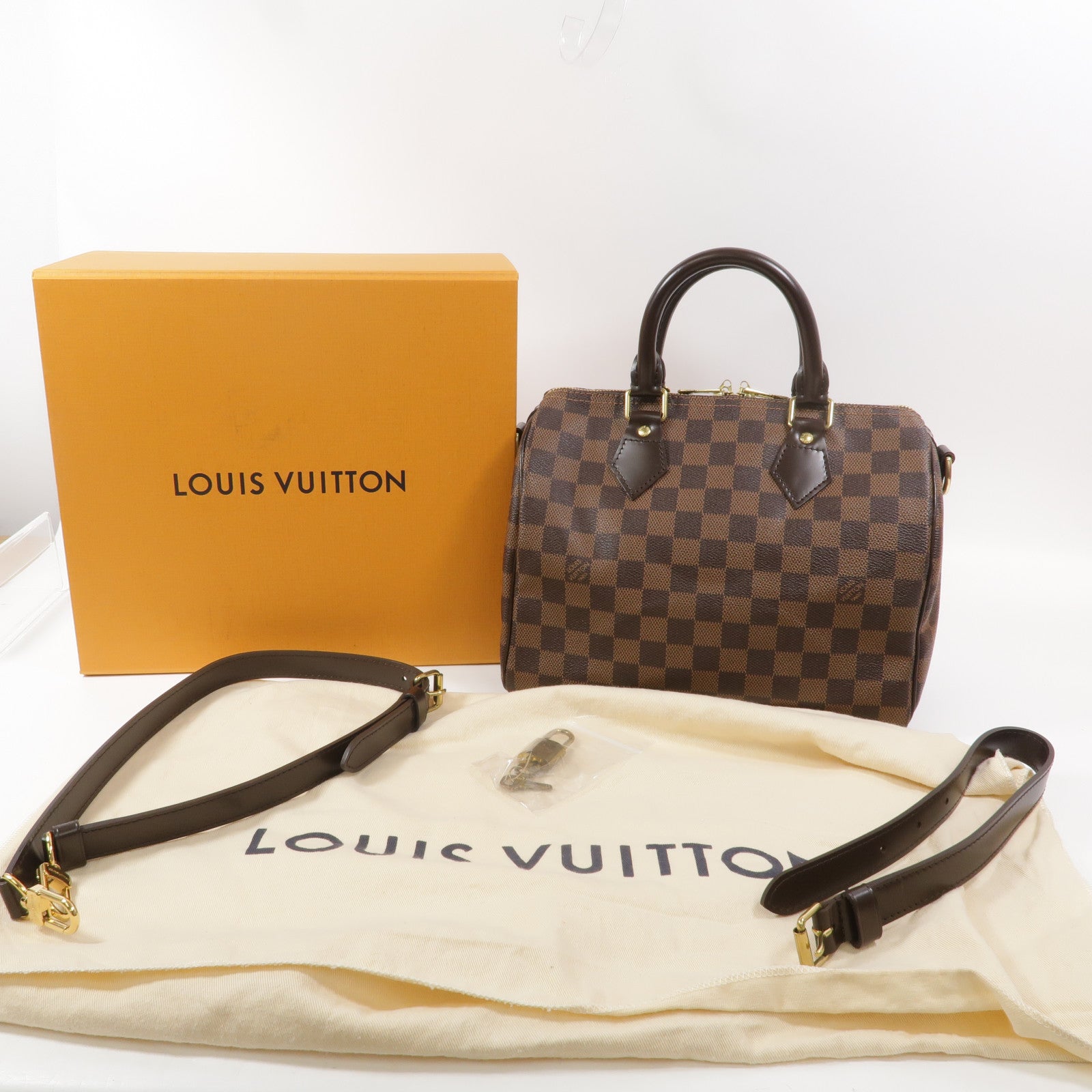 LOUIS VUITTON Damier Speedy Bandouliere 25手挽肩背兩用袋