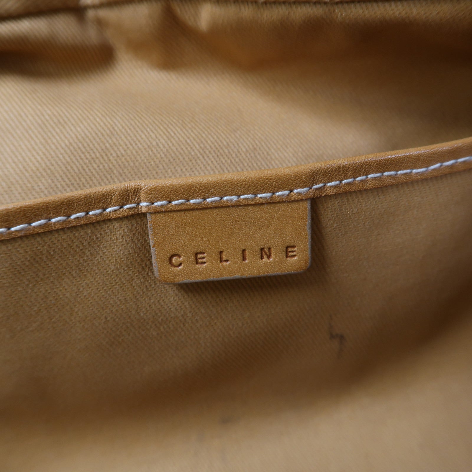 CELINE 帆布Shoulder Bag金扣肩背袋深藍色