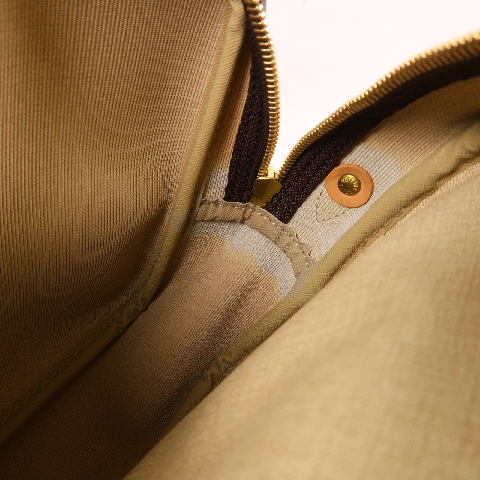 LOUIS VUITTON Monogram Reporter PM金扣肩背袋棕色