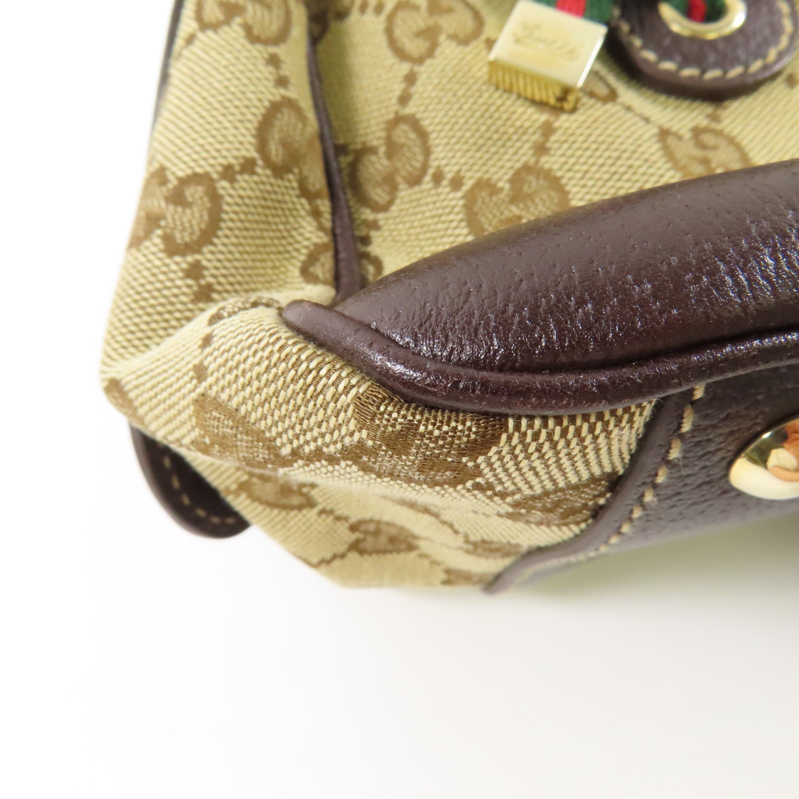 GUCCI 帆布Mini Boston Bag金扣肩背袋