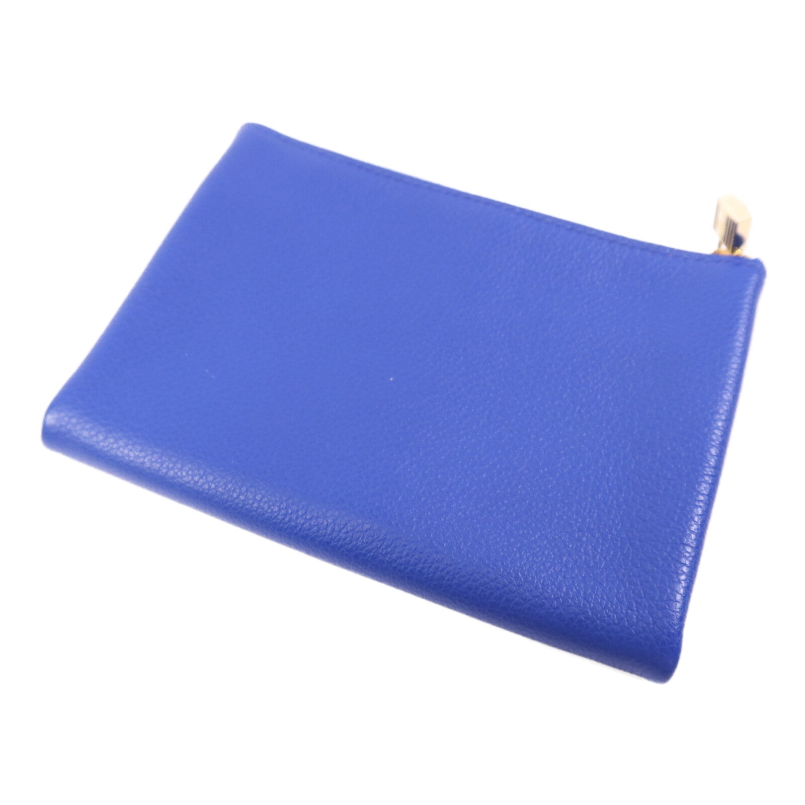 HERMES Evercolor皮革Atout 14 Pouch Card Holder金扣卡片套Bleu Electrique