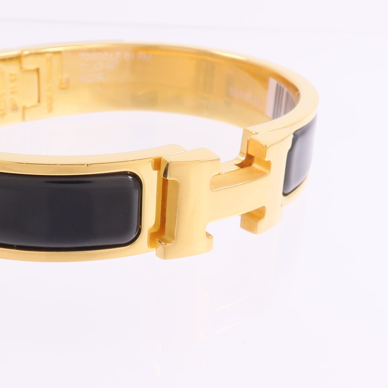 HERMES 金屬/琺瑯Clic H Bracelet手鐲Noir