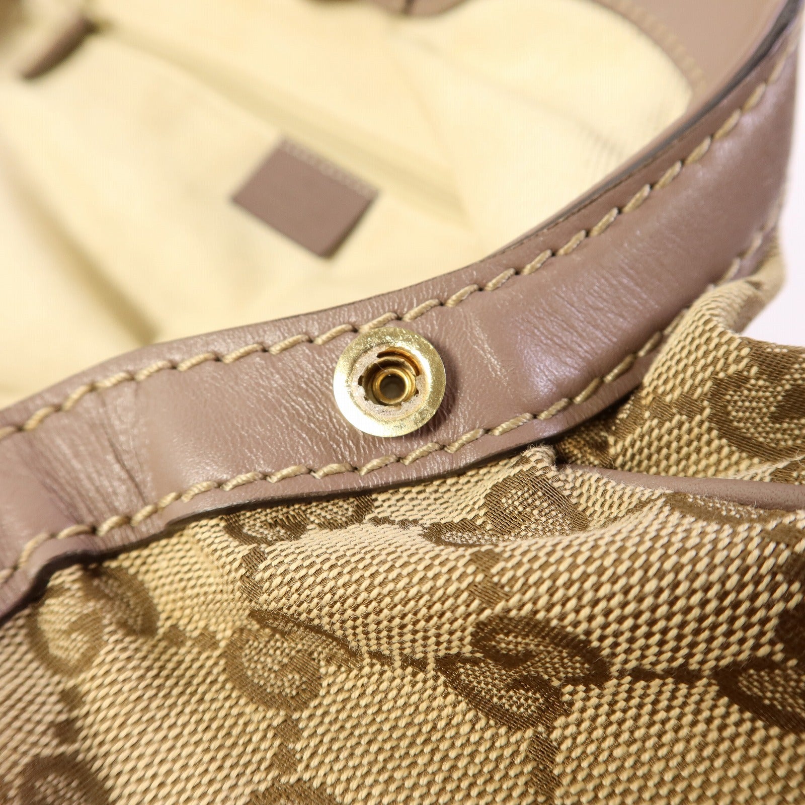 GUCCI 帆布Sukey Tote金扣手挽袋棕色
