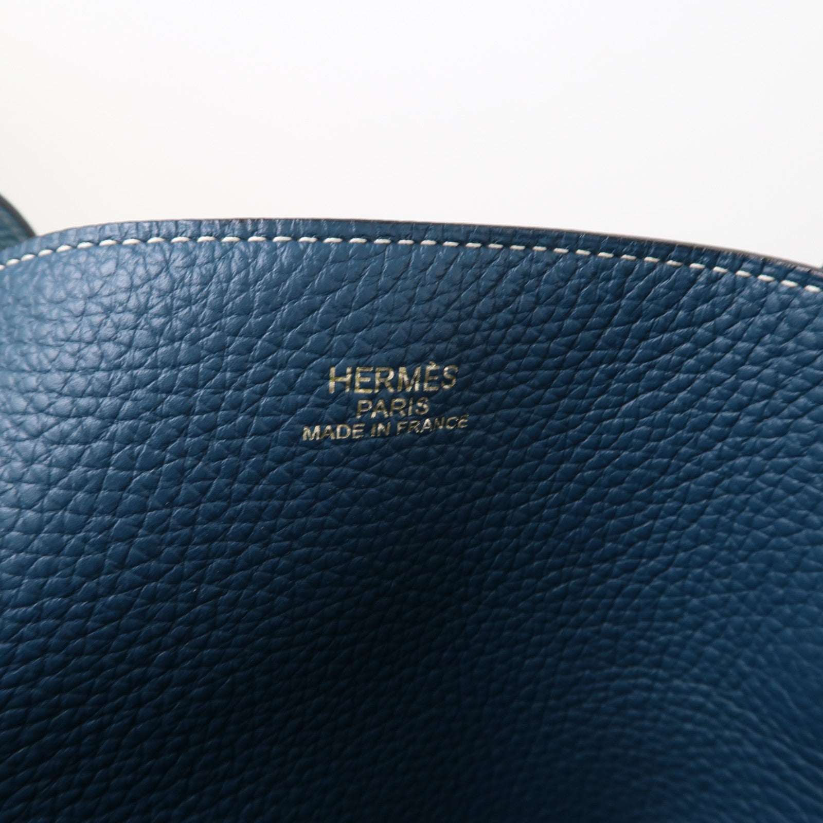 HERMES Clemence皮革Double Sens肩背袋藍色
