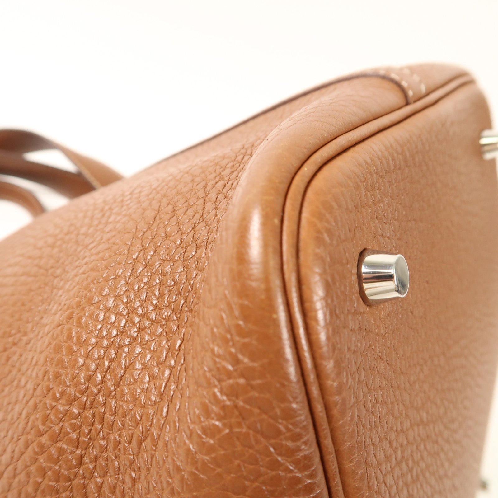 HERMES Clemence皮革Picotin MM銀扣手挽袋Gold