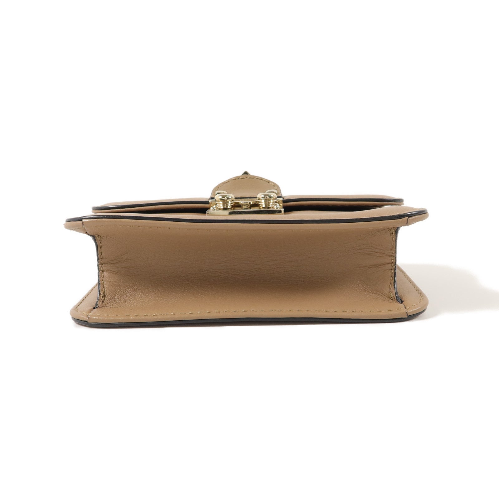 Valentino 牛皮皮革Rockstud Glam Lock Flap Bag鏈帶肩背袋