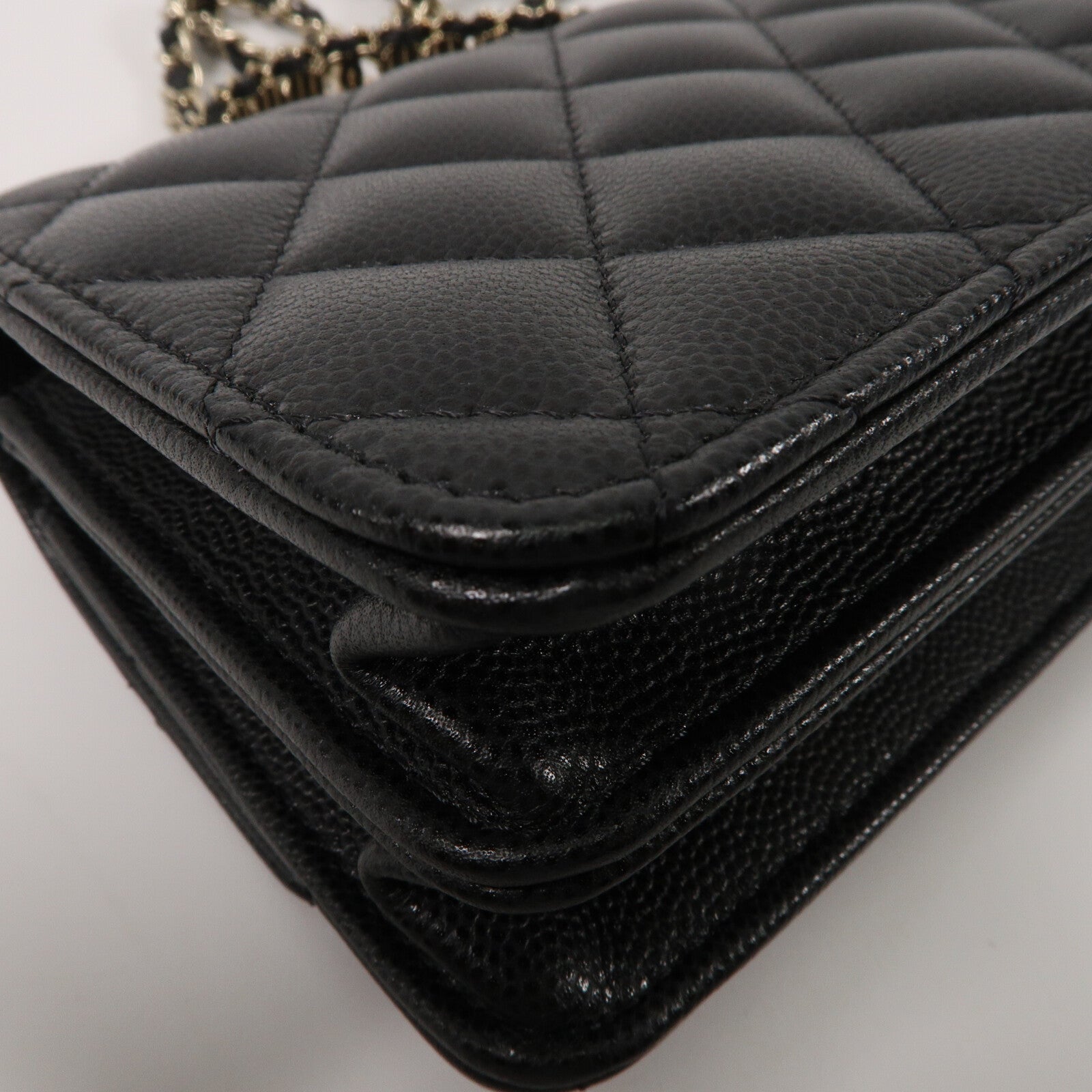 CHANEL 牛皮皮革Wallet On Chain Witn Pearl Handle鏈帶手挽肩背兩用袋